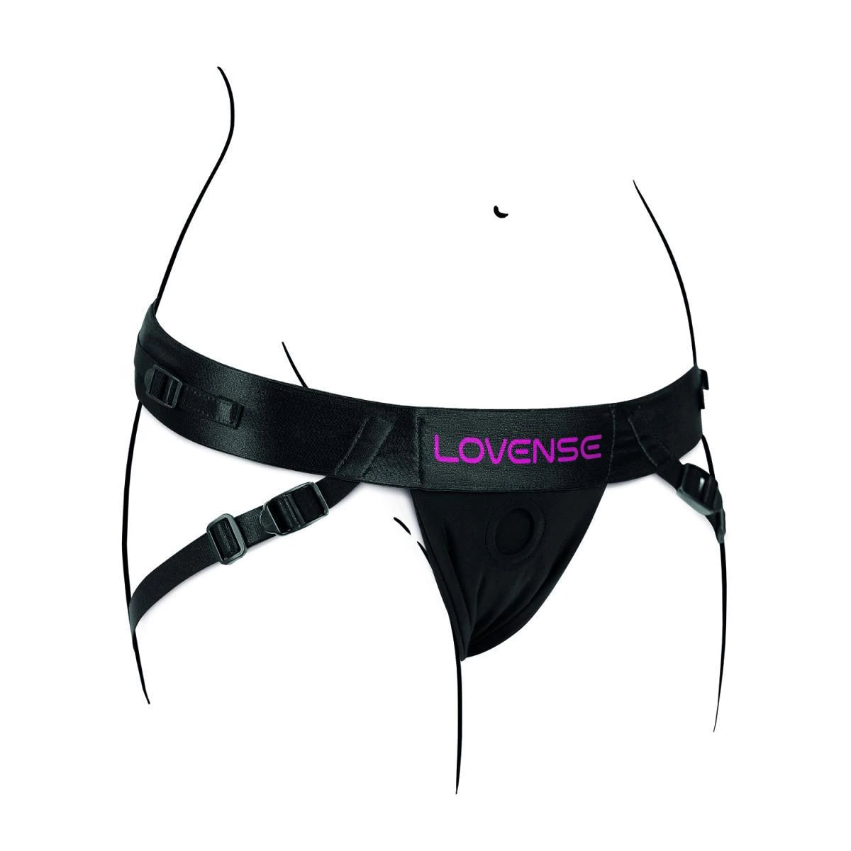 Strapless Harness for Lapis Dual Ended Vibrating Strap-on- Black/Pink