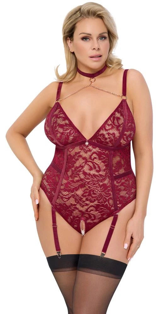 Body entrejambe ouvert rouge 3XL