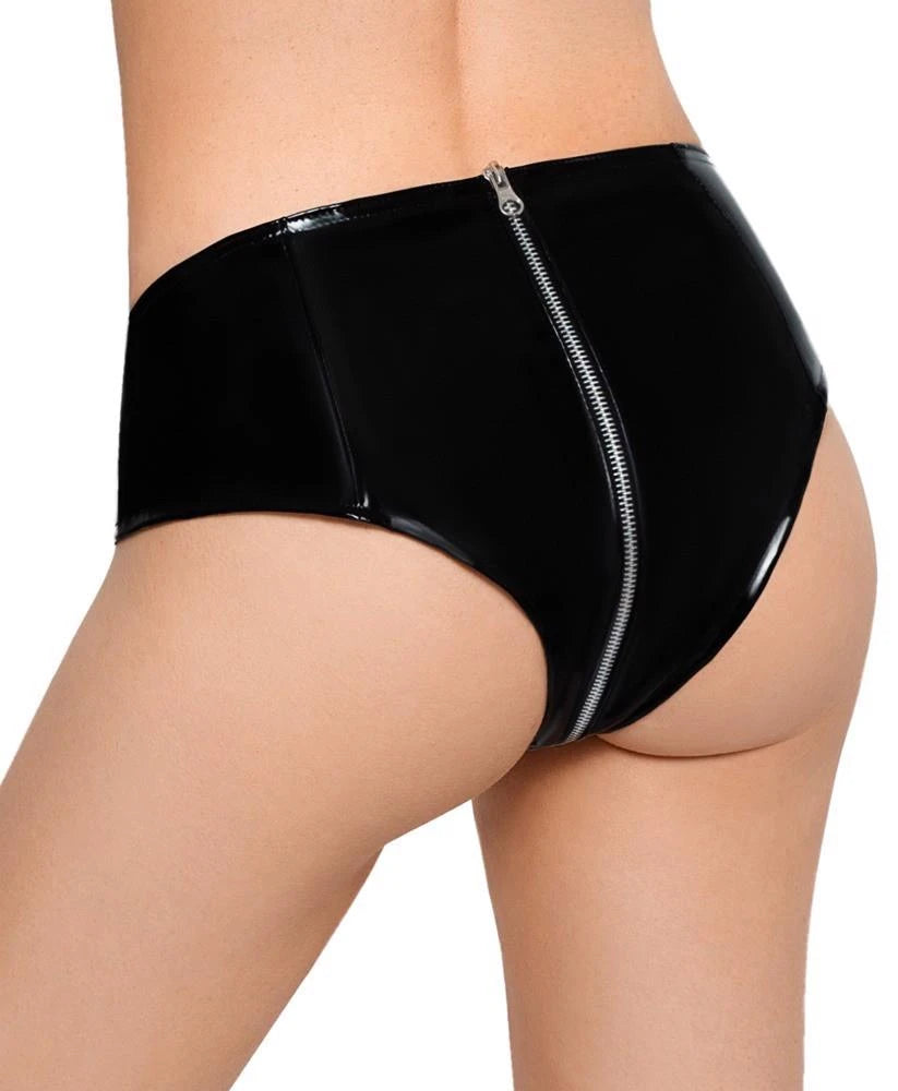 Pantalon vinyle avec zip L