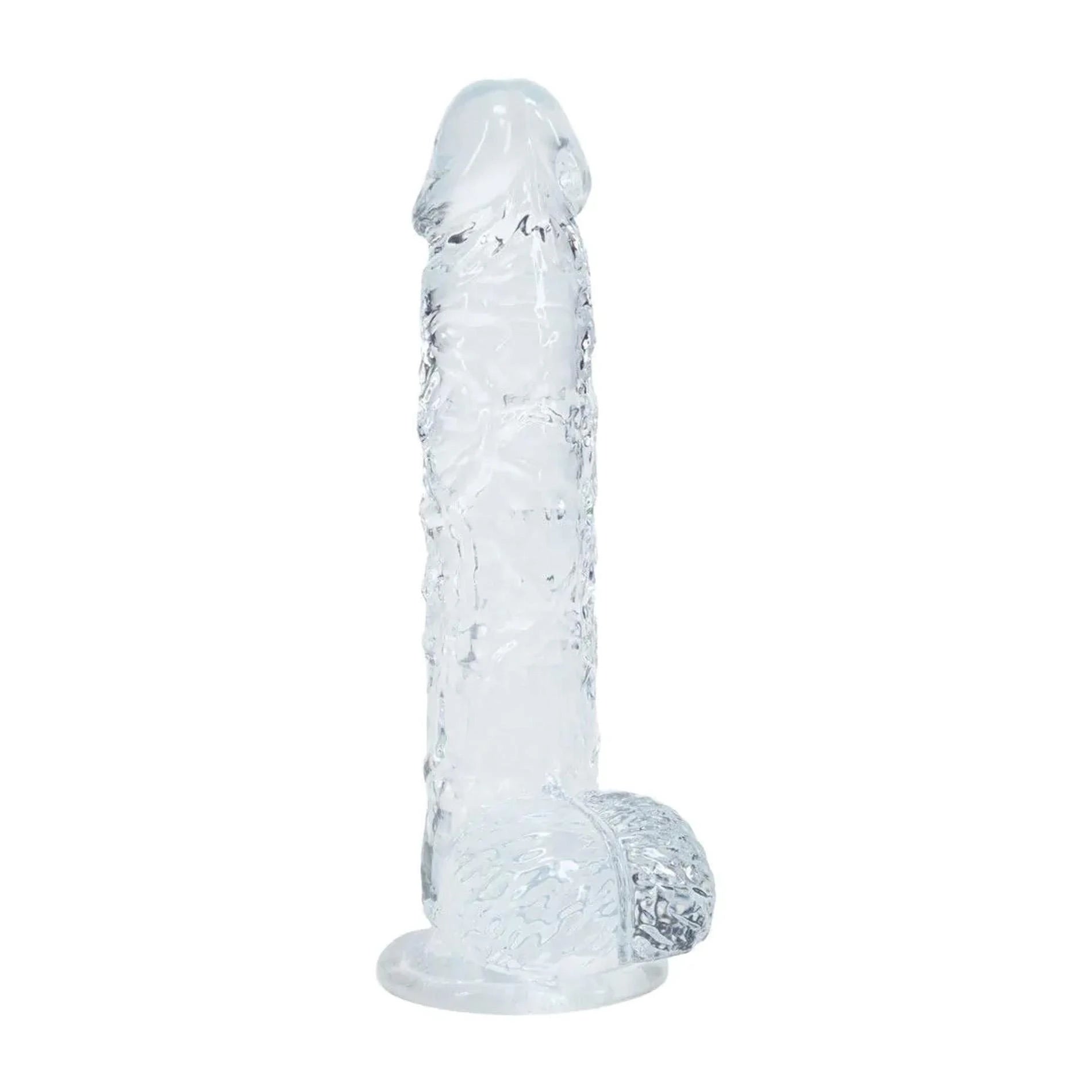 Gode réaliste avec testicules - 5" / 12,7 cm - Transparent
