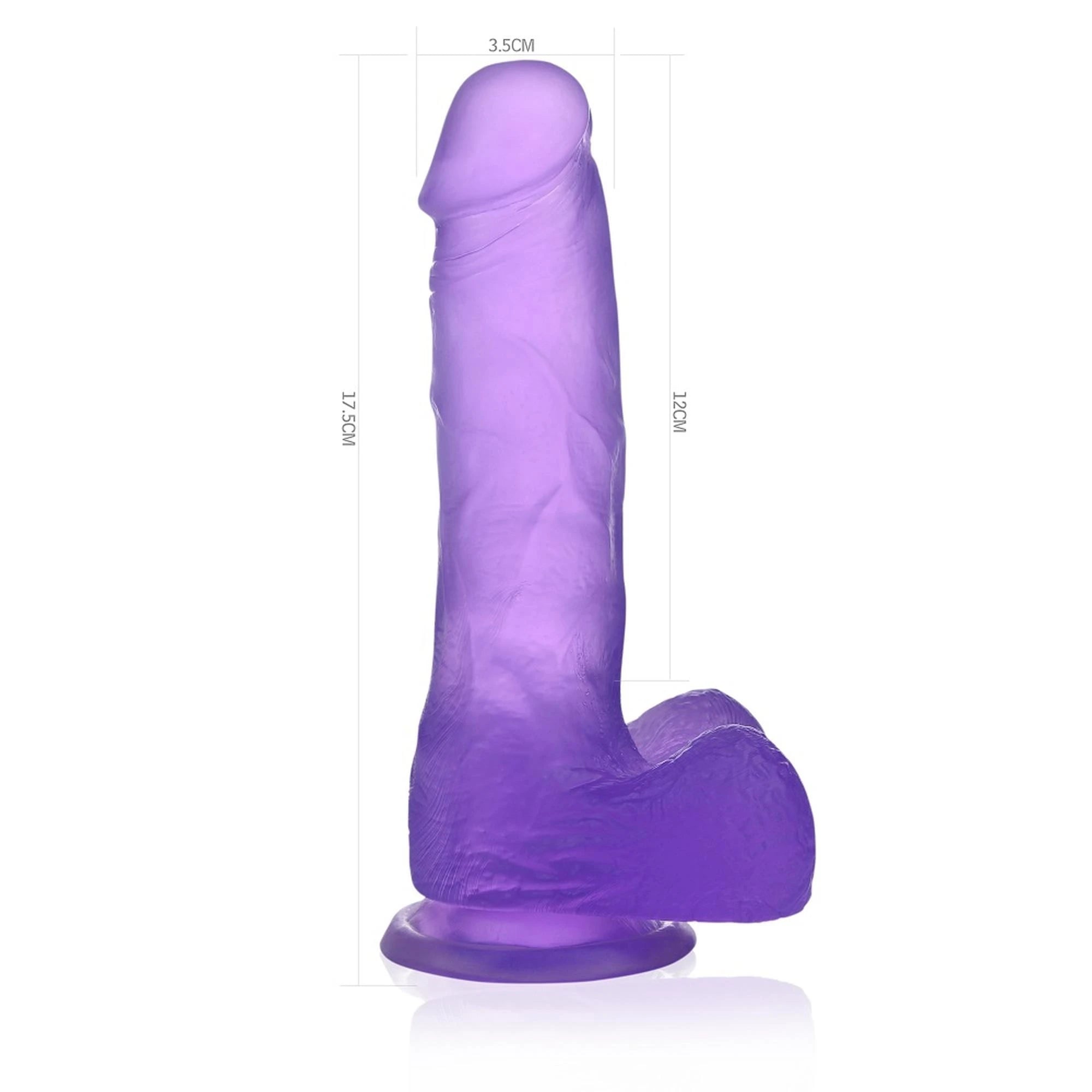 7″ Jelly Studs Crystal Dildo Medium Purple
