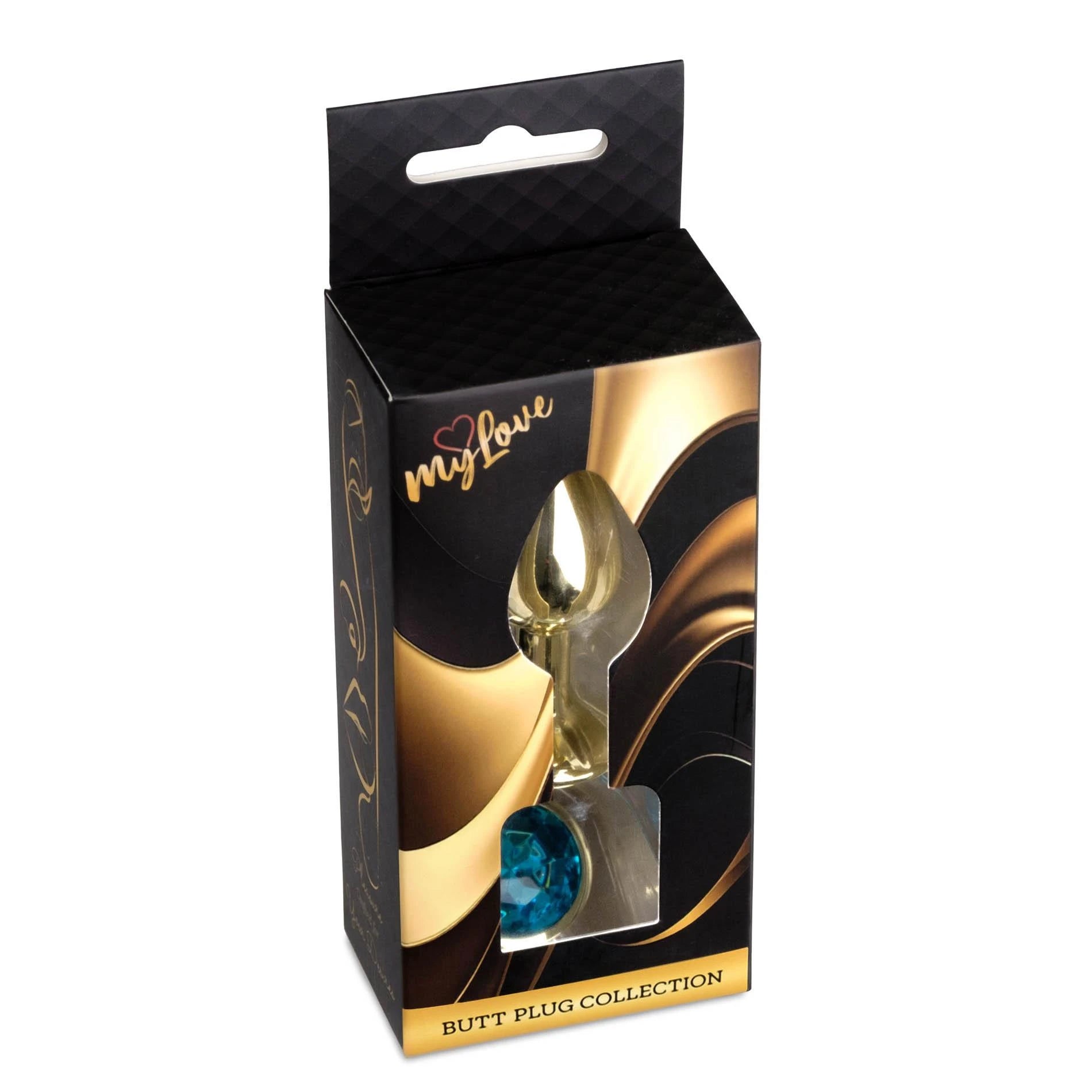 MyLove Toys - Bijoux PLUG doré - Bleu clair