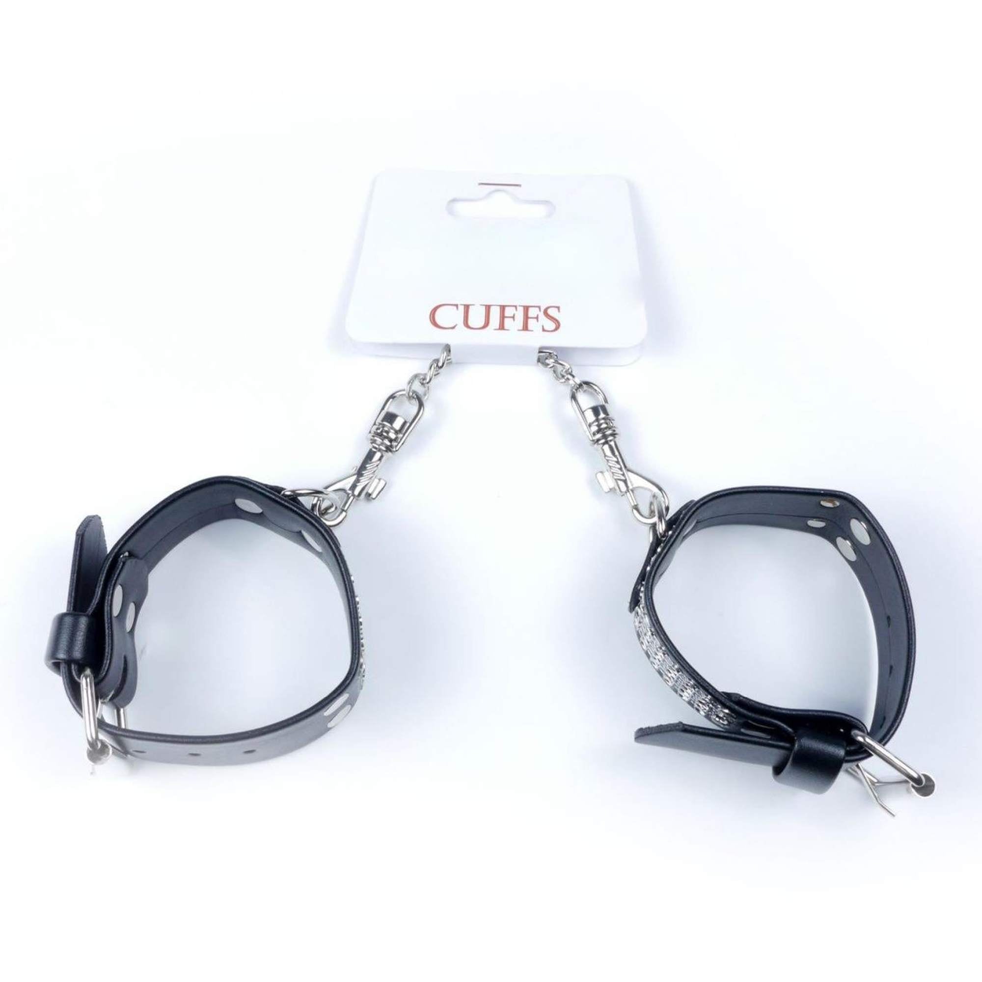 Menottes fétiche B - Série avec cristaux 3 cm Argent