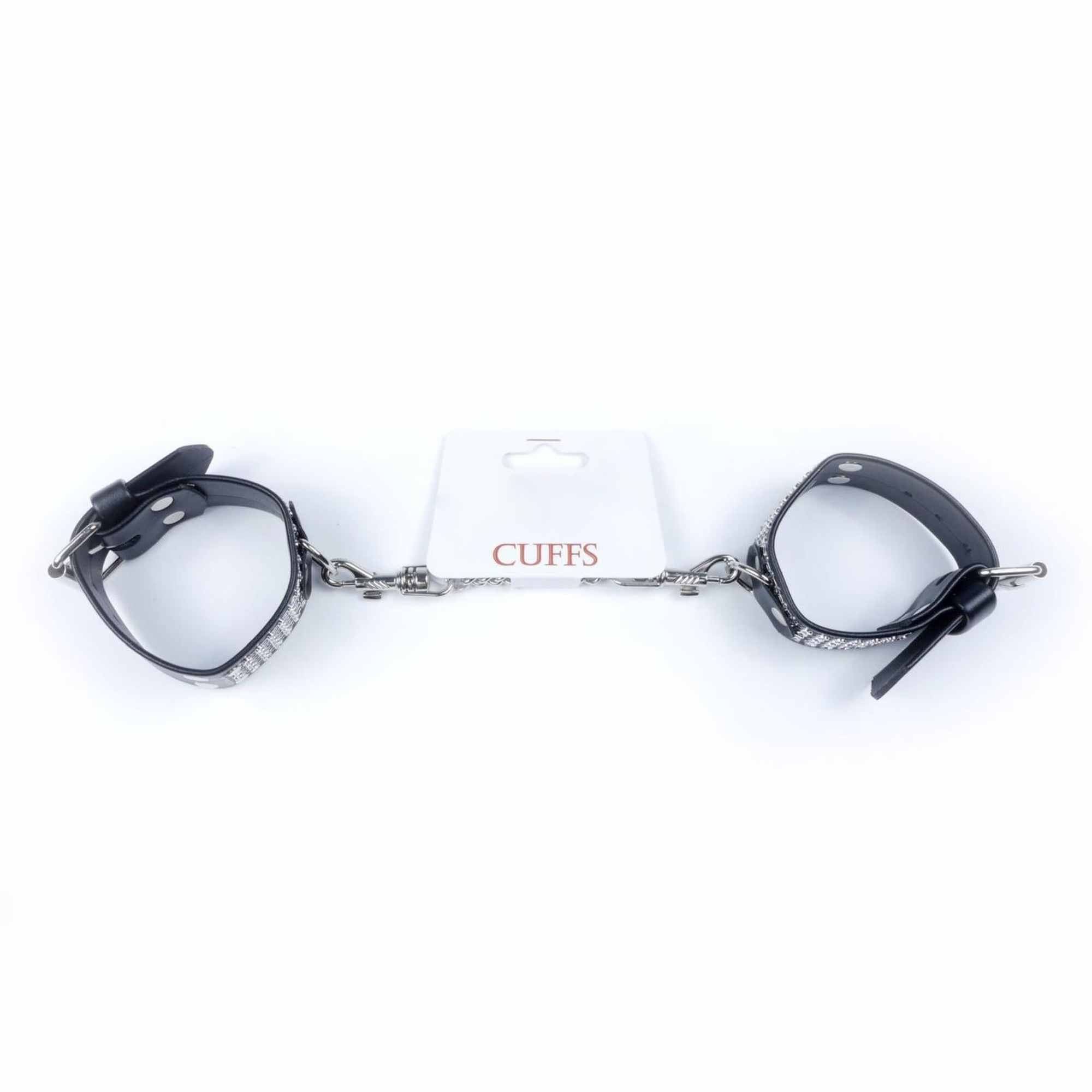 Menottes fétiche B - Série avec cristaux 3 cm Argent