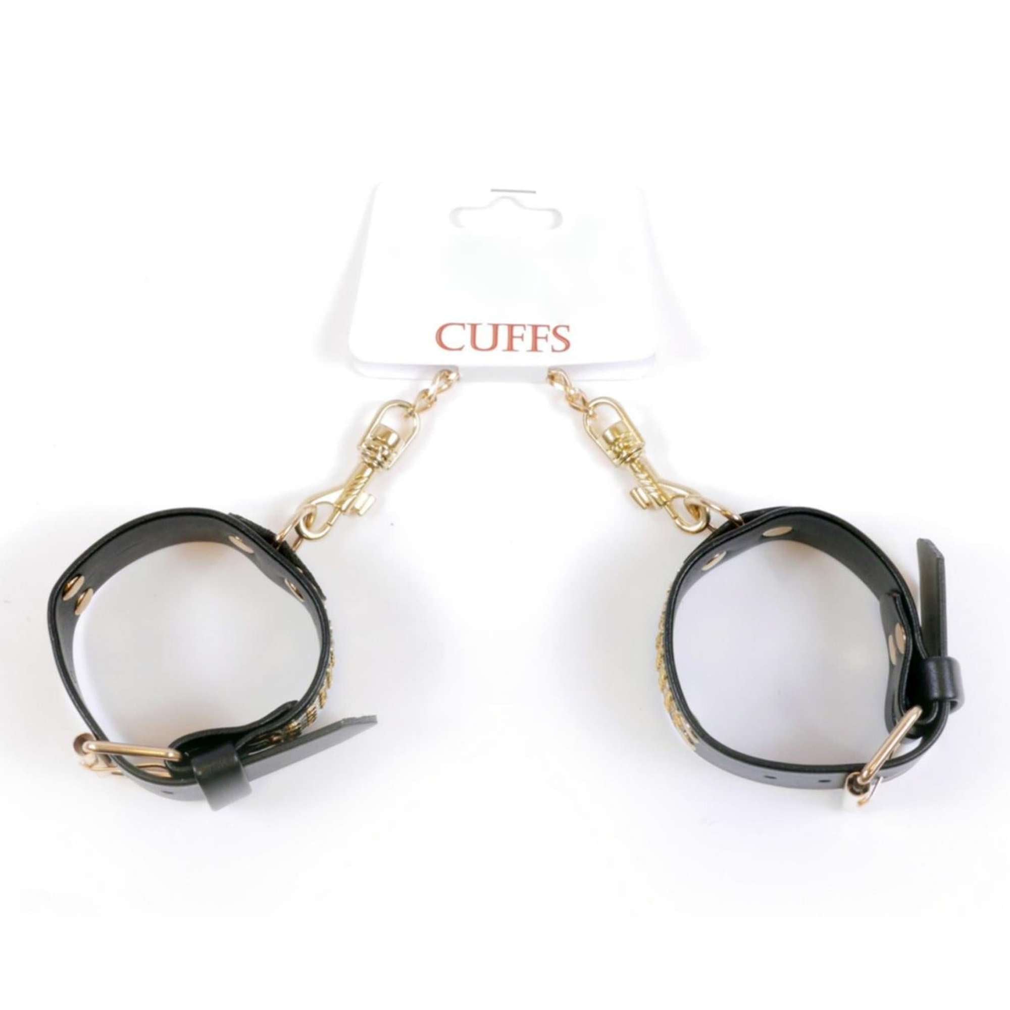 Fetish B - Series Handcuffs with Crystals 3 cm Gold