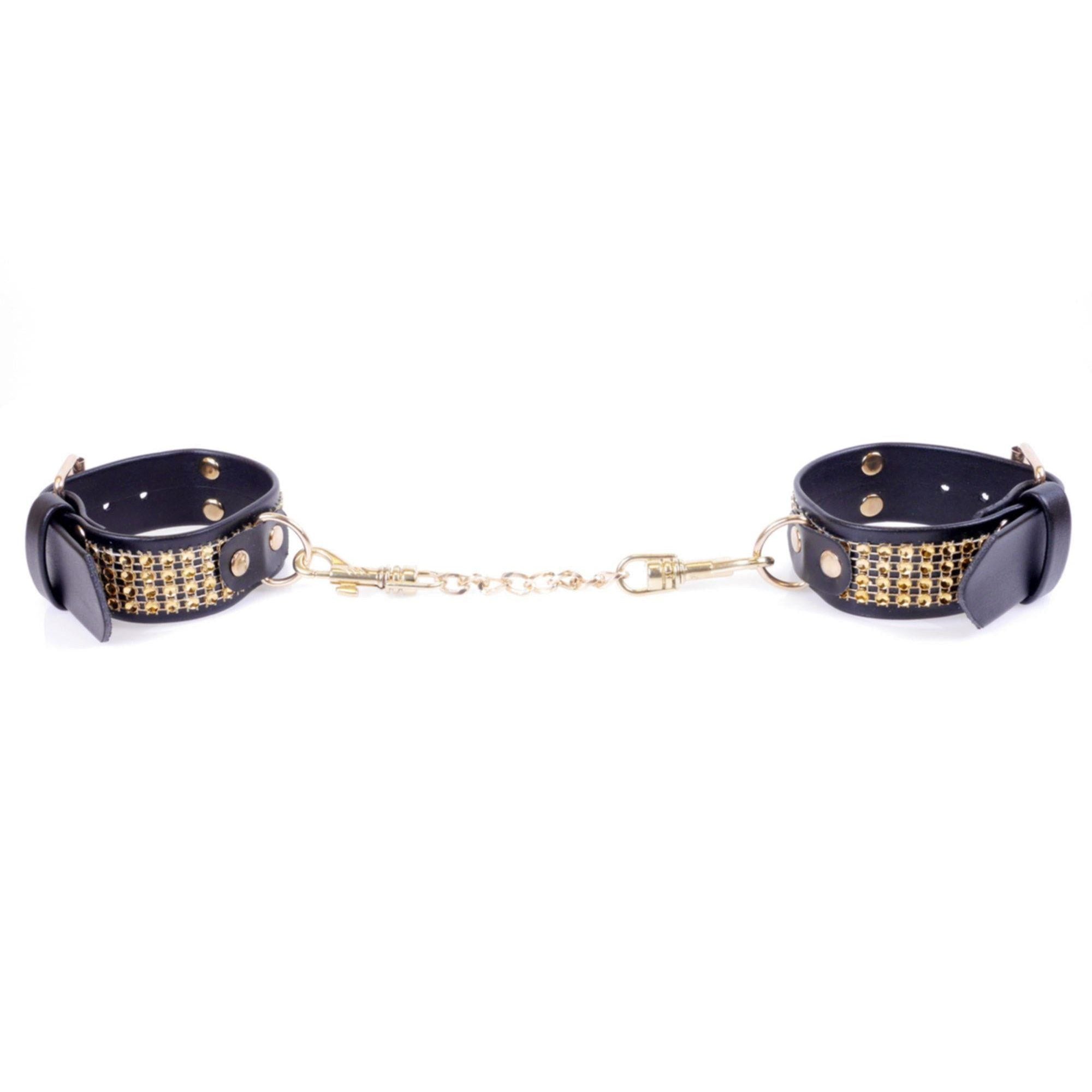 Fetish B - Series Handcuffs with Crystals 3 cm Gold