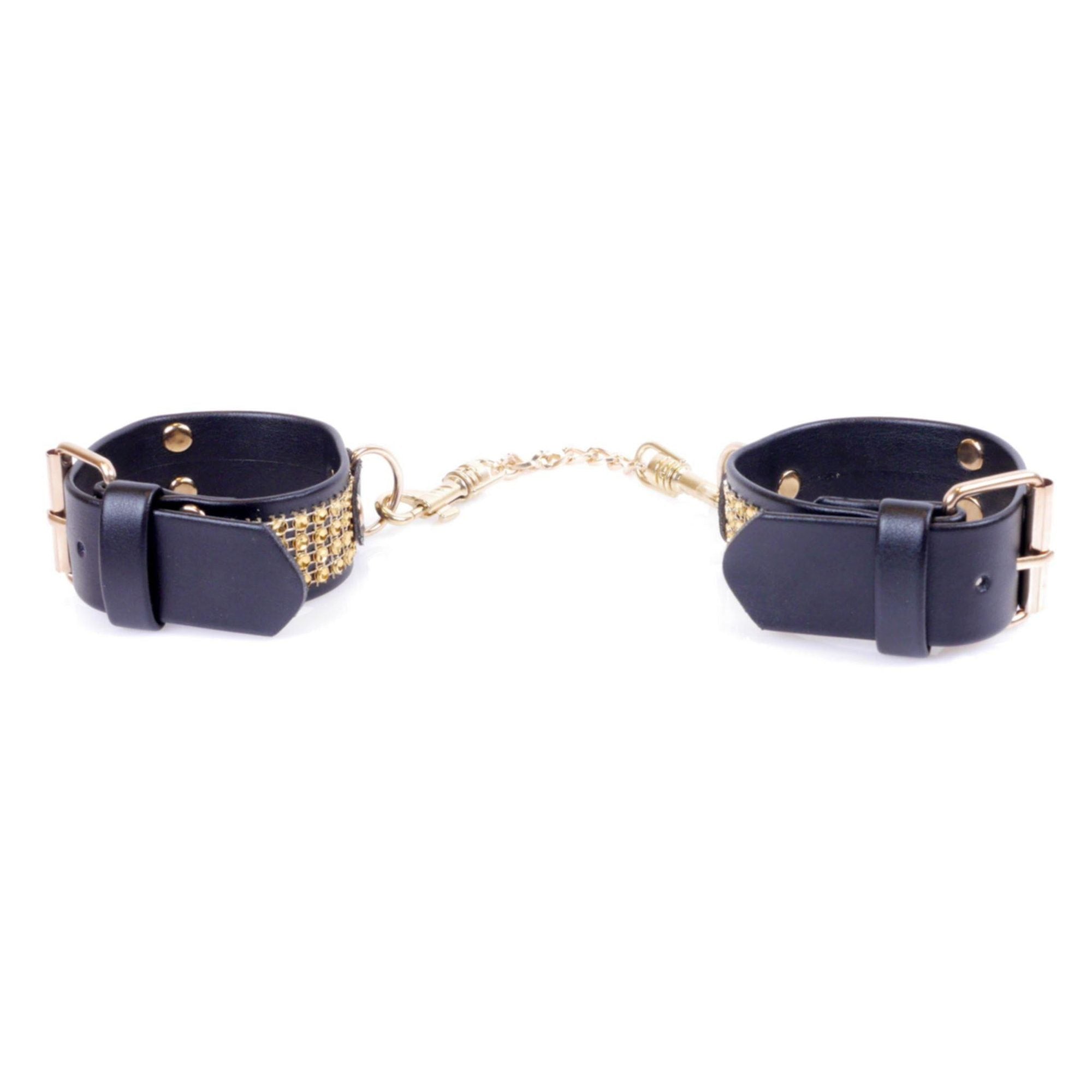 Fetish B - Series Handcuffs with Crystals 3 cm Gold