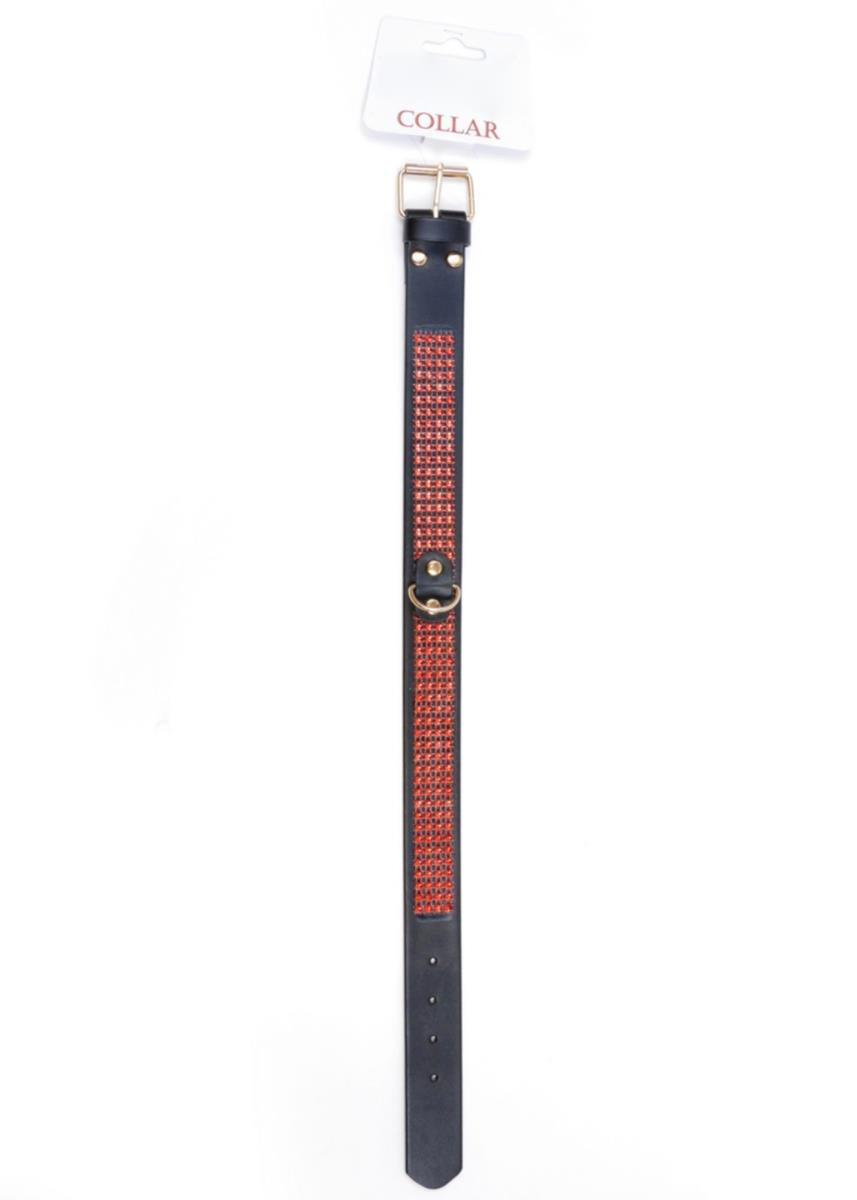 Collier Fetish B - Série avec cristaux 3 cm Ligne rouge