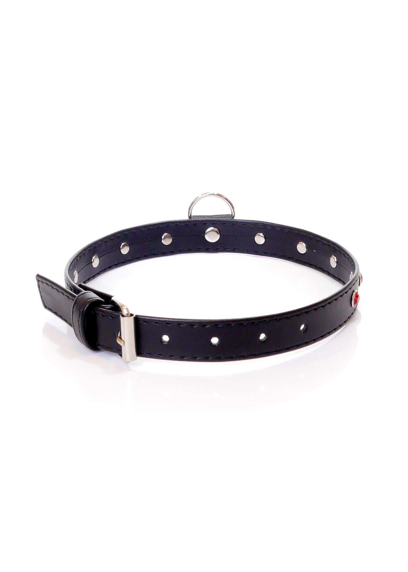 Collier Fetish B - Série - 2 cm. cristal rouge