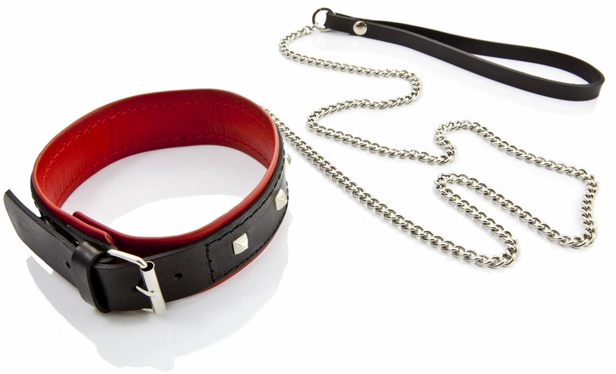 Collier et laisse pour chien en cuir PU clouté