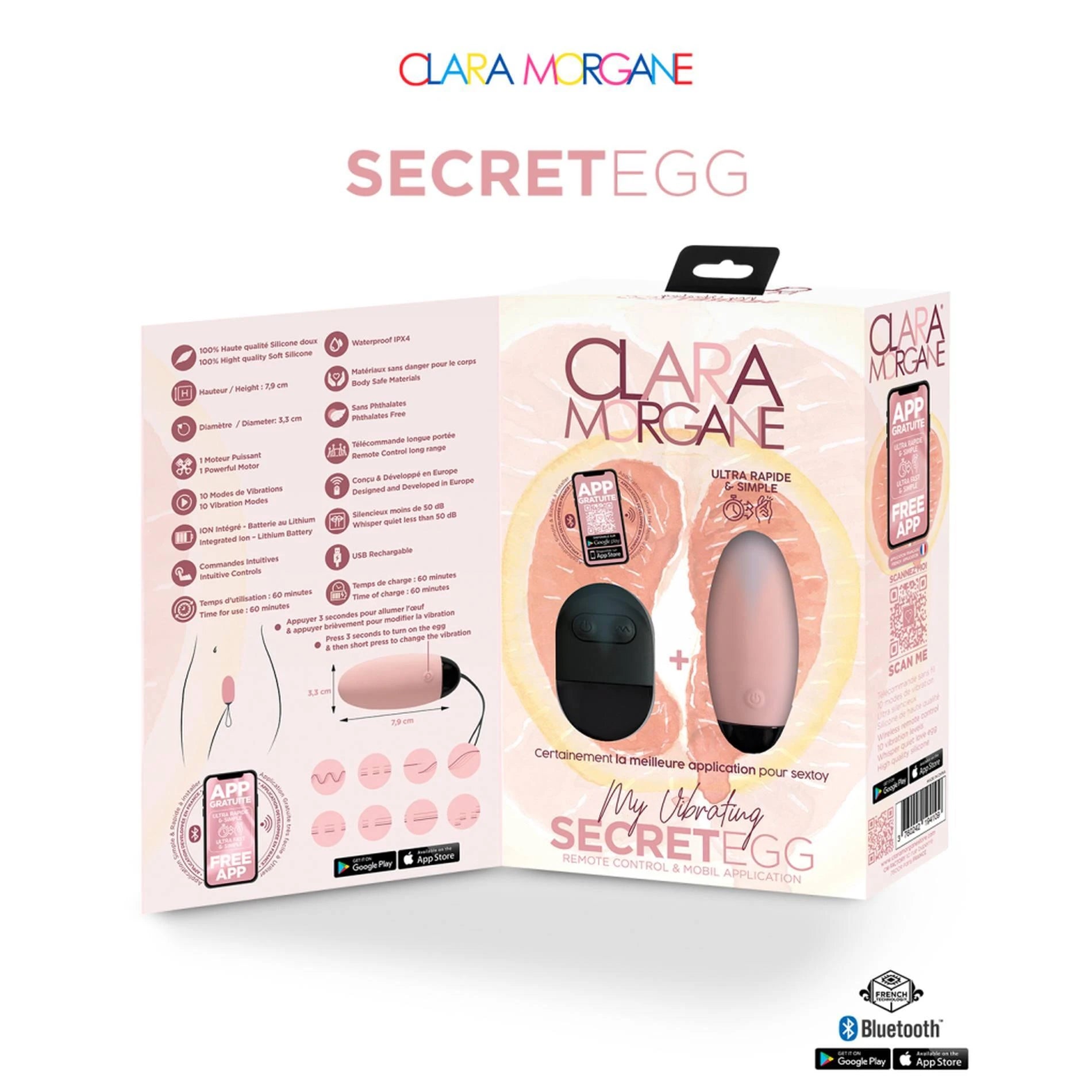 My Vibrating Secret EGG Rose - Contrôlé par application