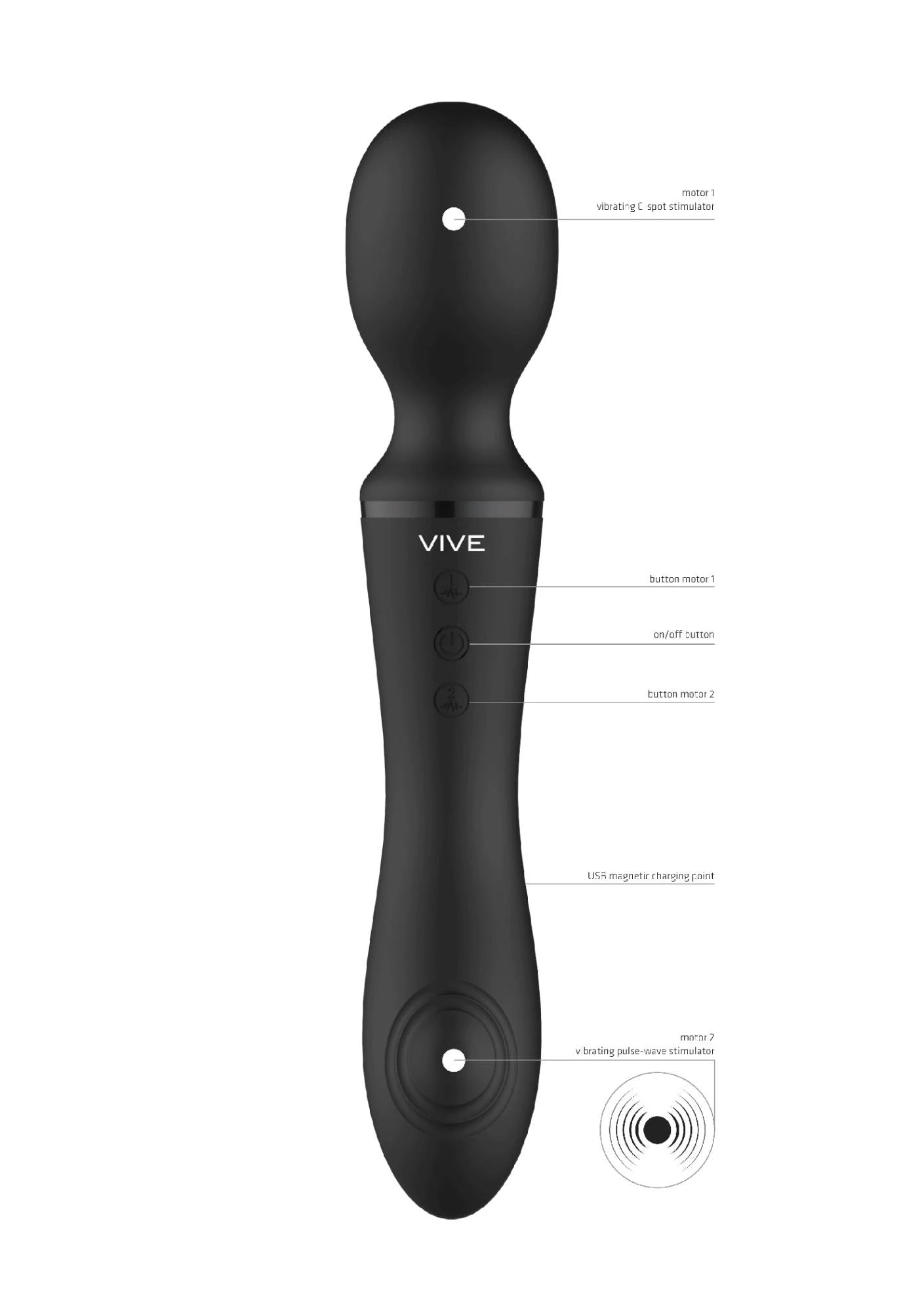 Enora - Wand  Vibrator - Black
