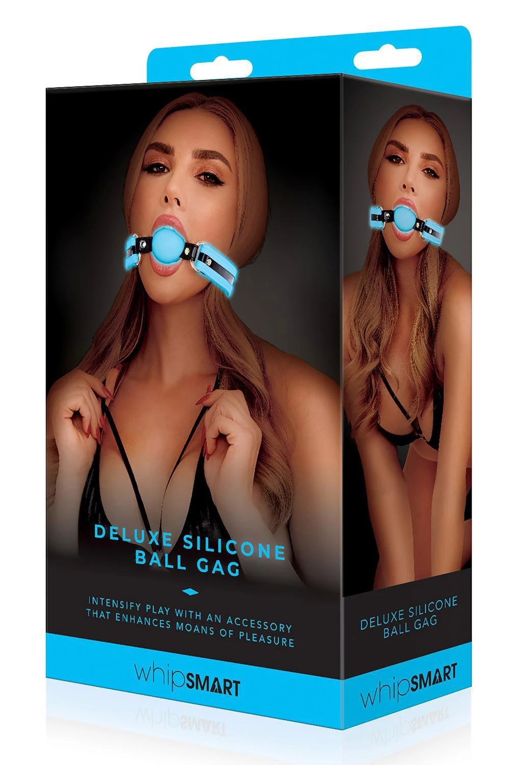 BAILLON DE BOUCHE EN SILICONE LUMINESCENT WHIPSMART BLEU