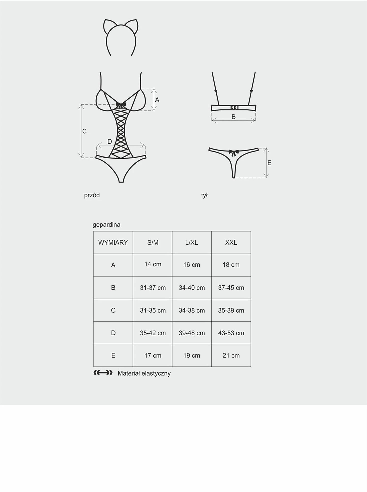 Lingerie - Cheetah 3-piece costume S/M