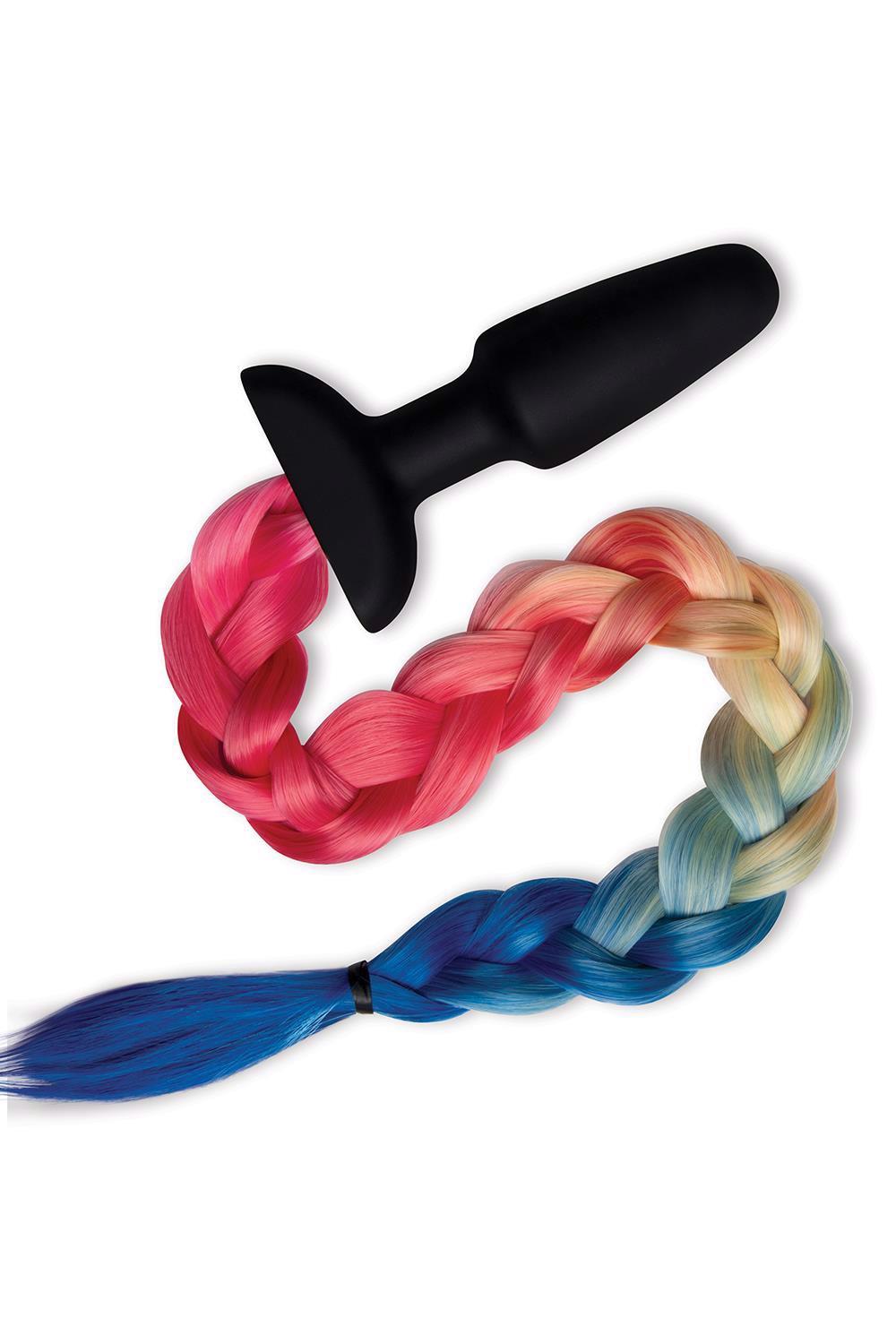 WHIPSMART 4.9 INCH SILICONE PLUG WITH PLAY TAILS RAINBOW TAIL