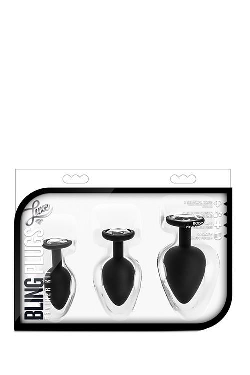KIT DE PLUGS D'ENTRAÎNEMENT LUXE BLING GEMMES BLANCHES