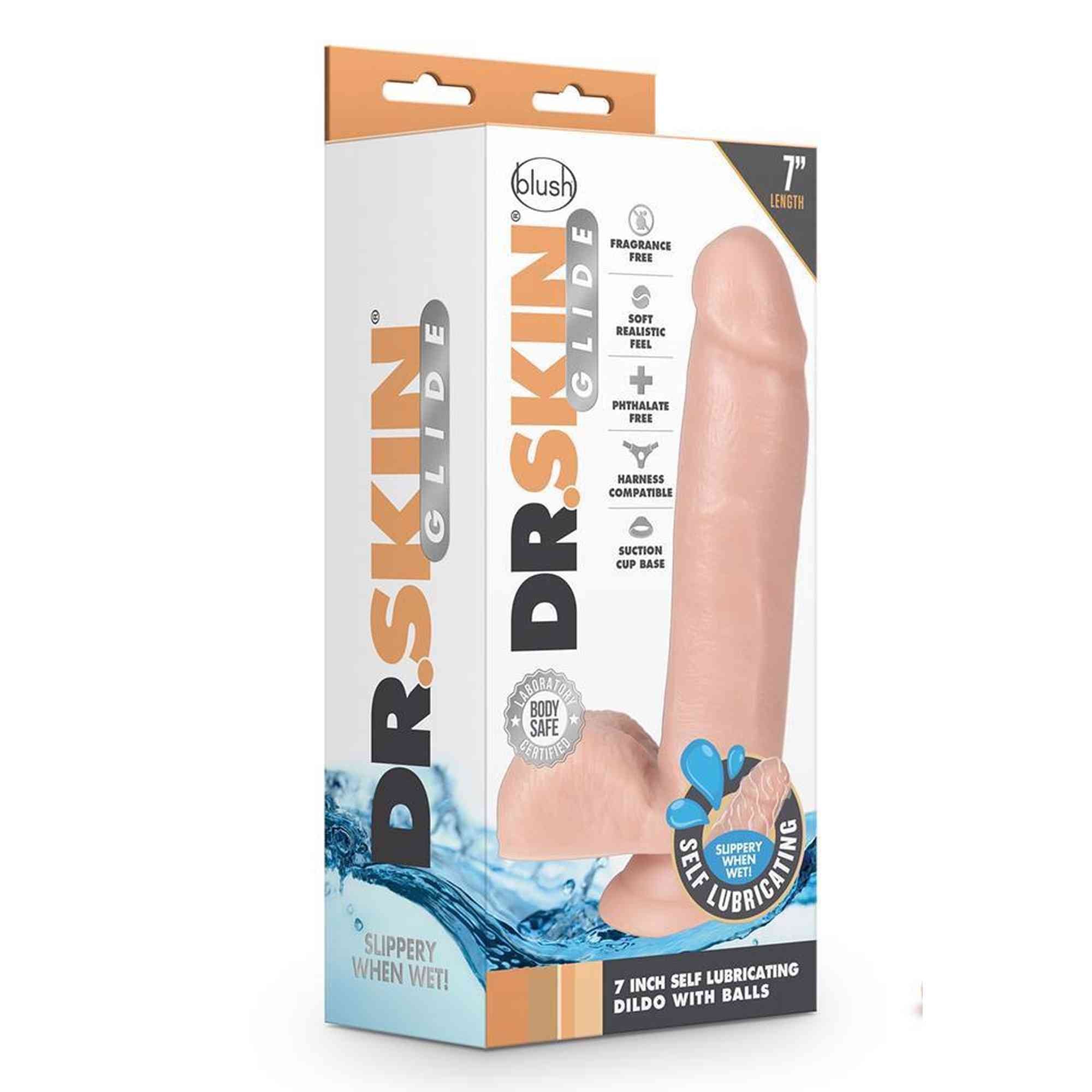 DR. SKIN 7INCH SELF LUBRICATING DILDO