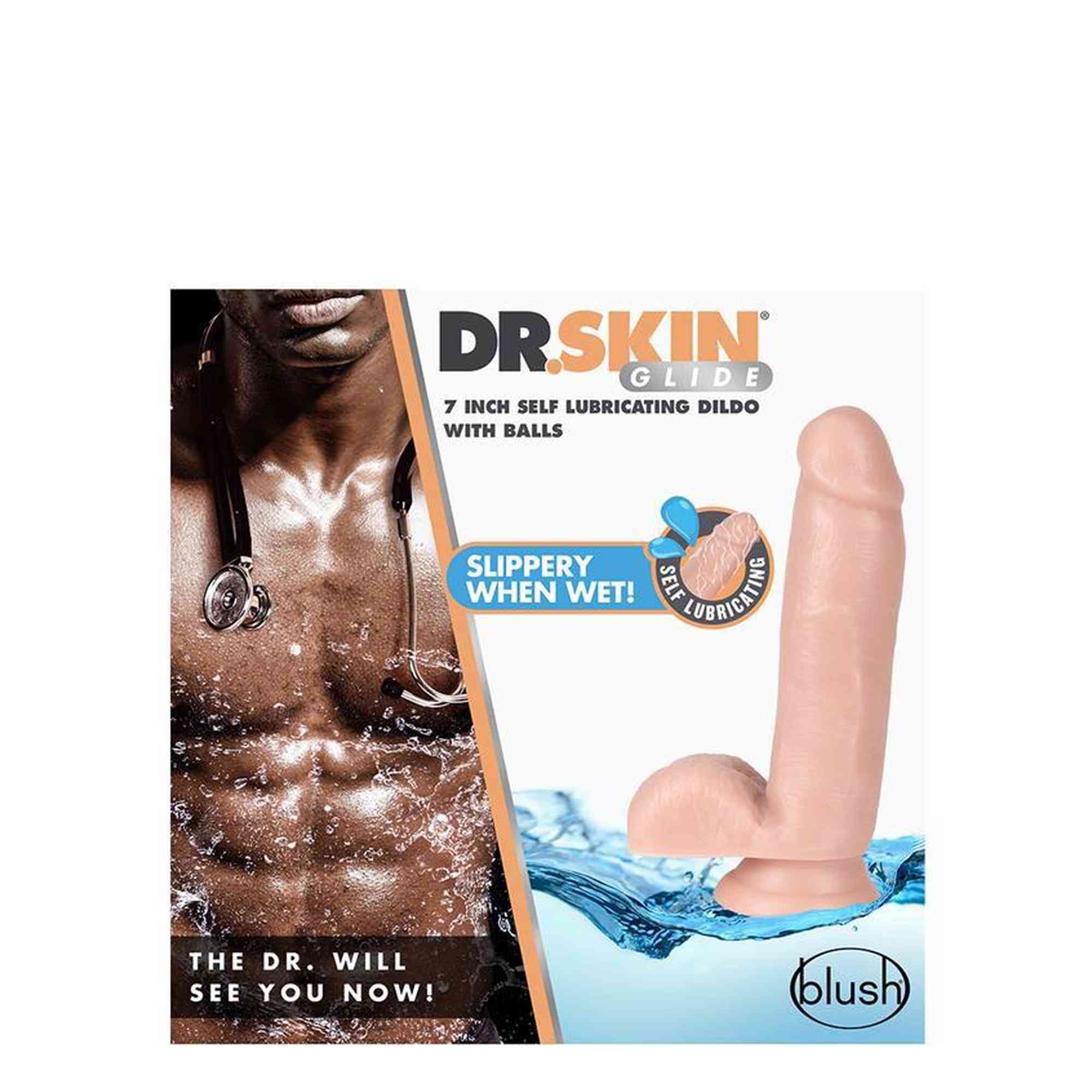 DR. SKIN 7INCH SELF LUBRICATING DILDO