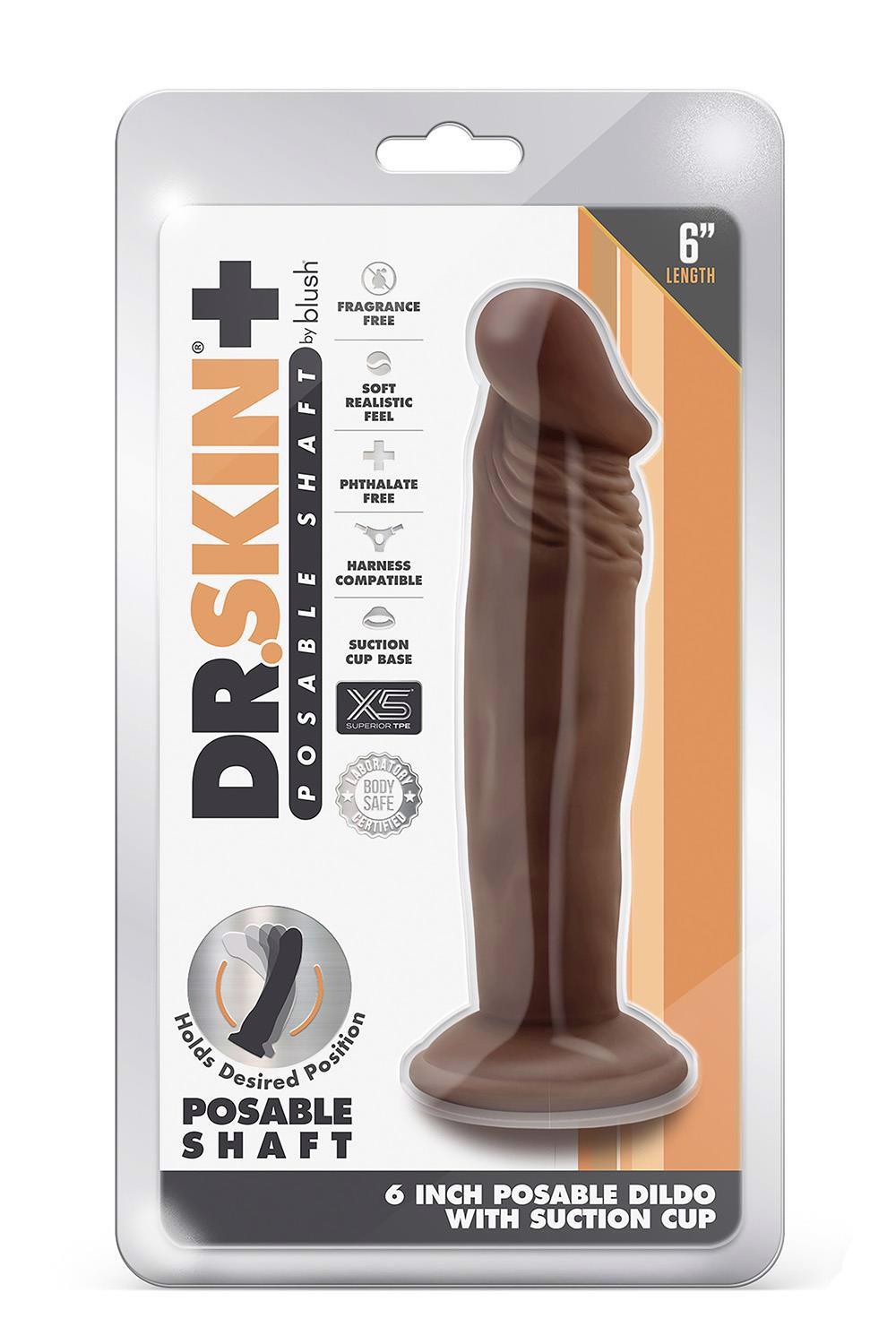 DR. SKIN PLUS GODEMICHET ARTICULÉ 6 POUCES CHOCOLAT