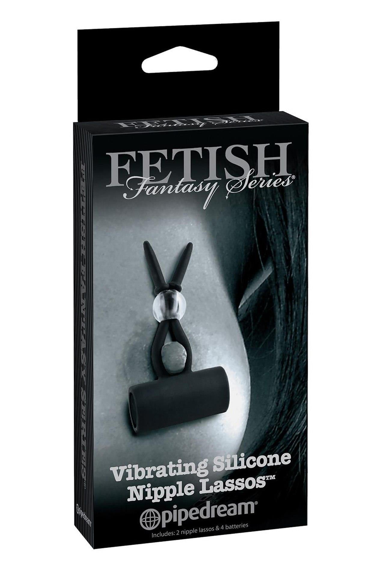 FÉTICHE FANTAISIE SÉRIE LIMITÉE LASSO VIBRANT EN SILICONE POUR SEINS NOIR