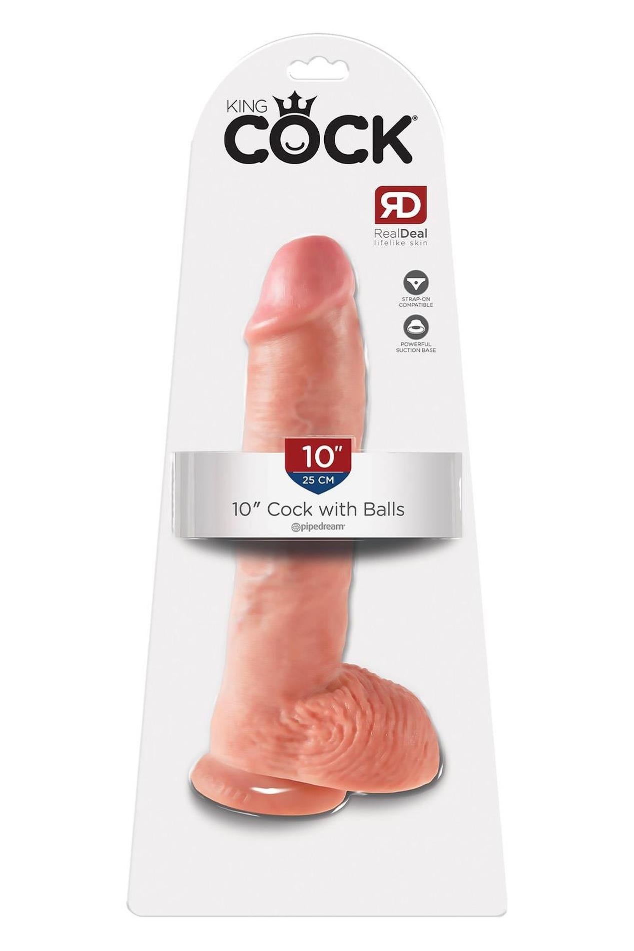 KING COCK 10 POUCES BITE AVEC COUILLES LUMIÈRE
