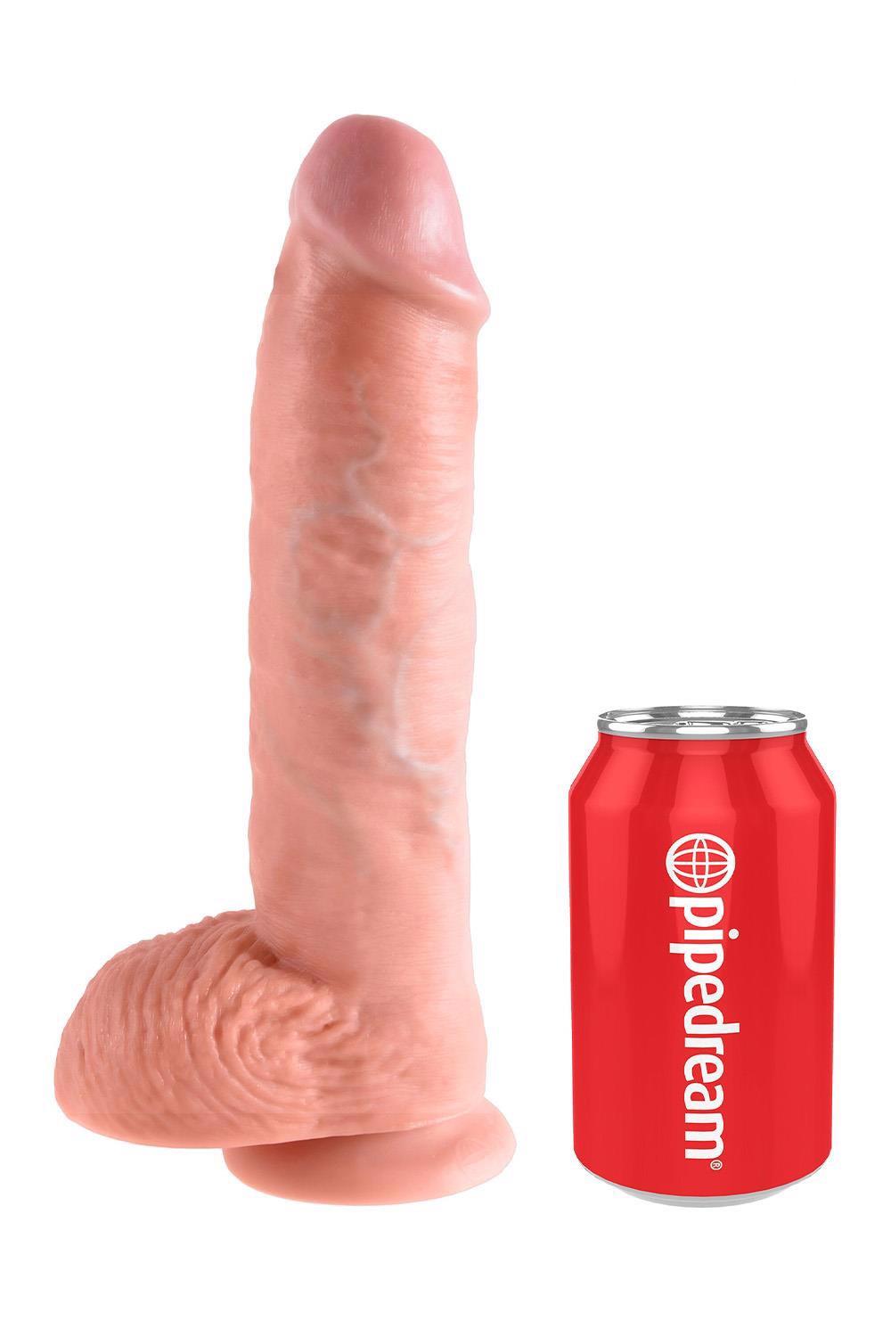 KING COCK 10 POUCES BITE AVEC COUILLES LUMIÈRE