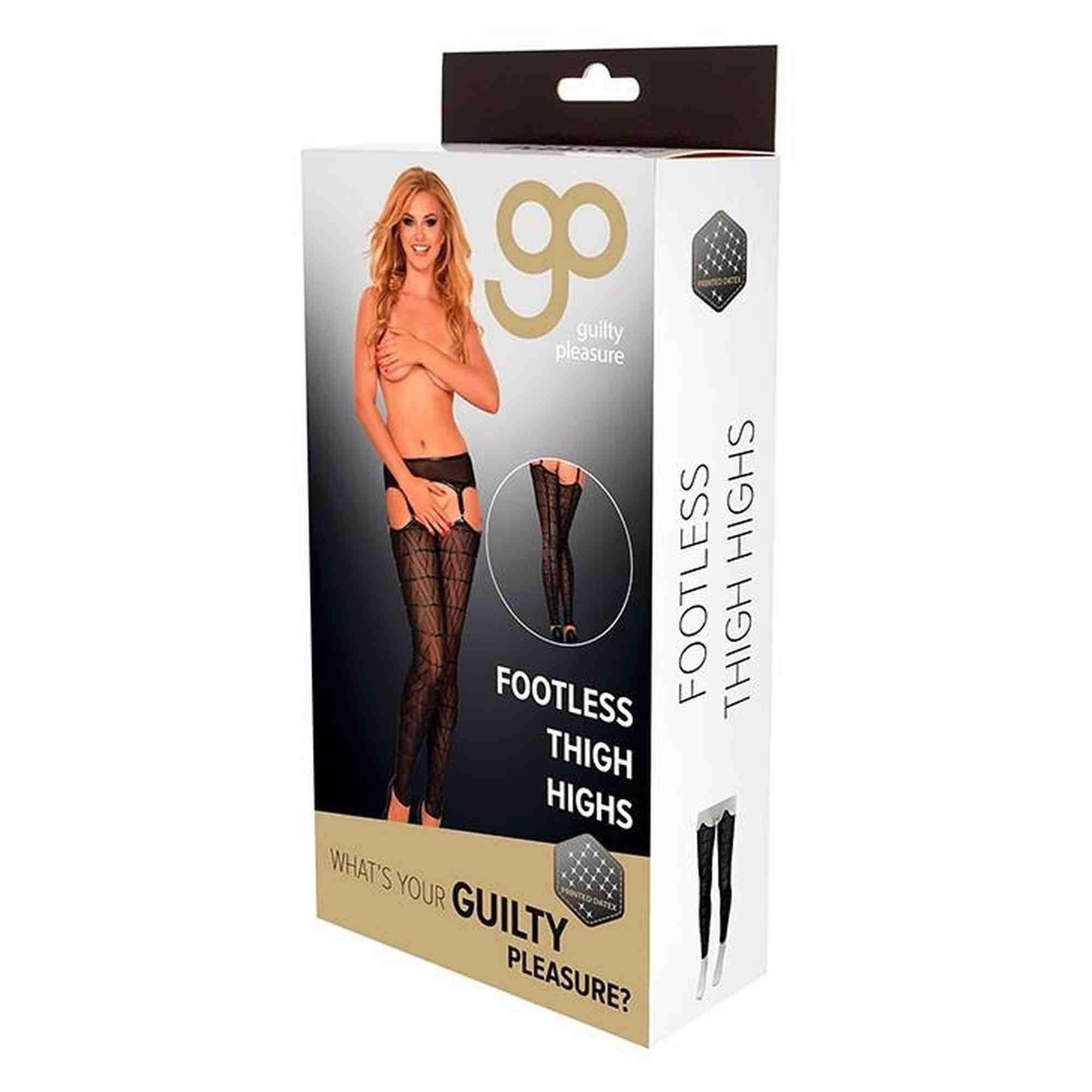 GP PRINTED DATEX FOOTLESS THIGHHIGHS, XL