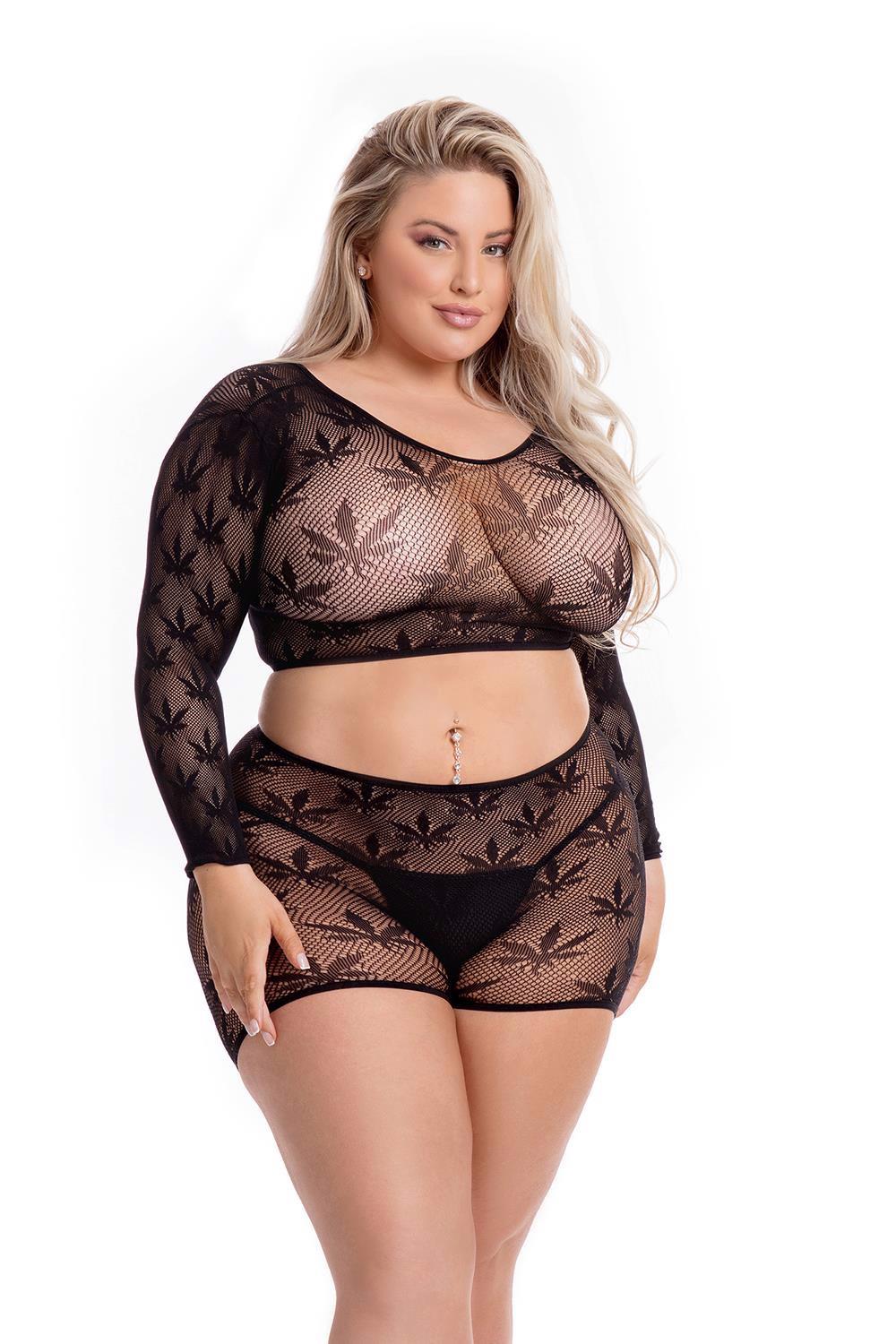 ENSEMBLE COURT LEAF IT TO ME NOIR, GRANDE TAILLE