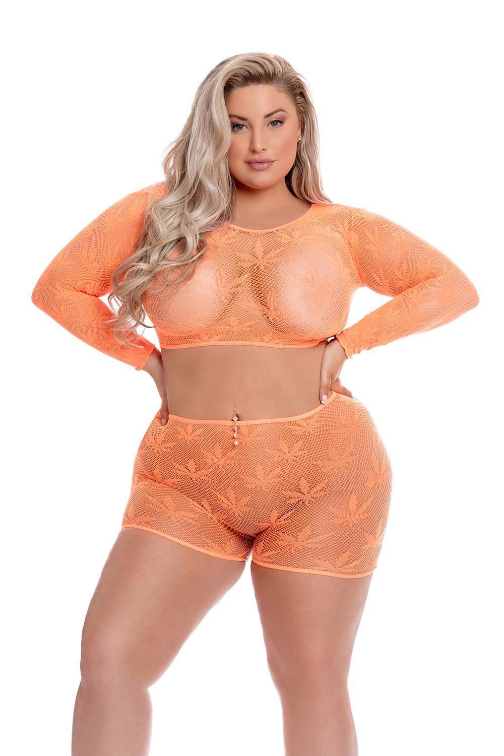 ENSEMBLE SHORT LEAF IT TO ME ORANGE, GRANDE TAILLE