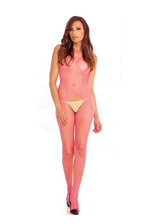 INDUSTR. NET SUSPENDER BODYSTOCK. PINK