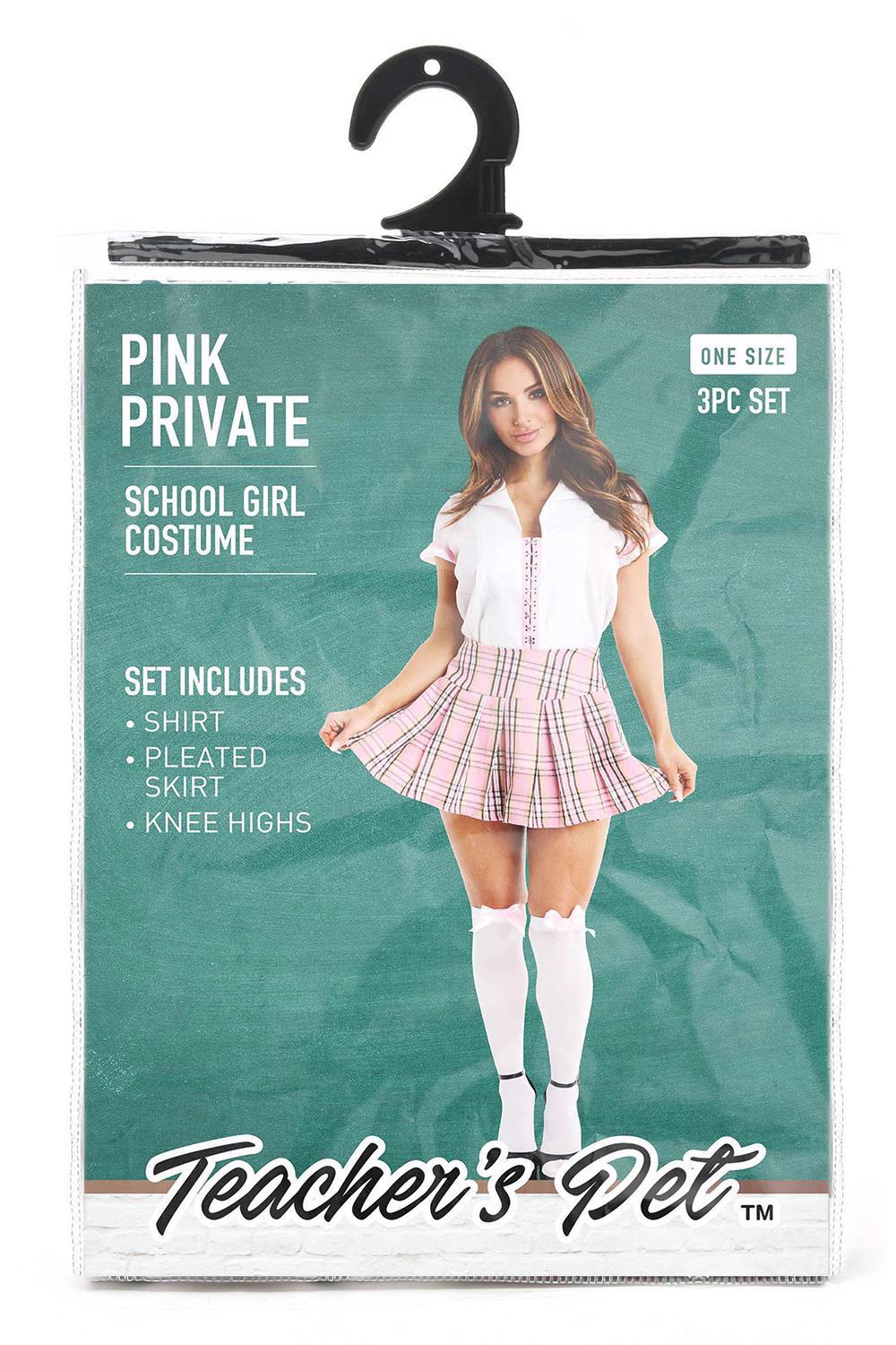TEACHER PET 2  PCS PINK PRIVATE SCHOOLGIRL COSTUME