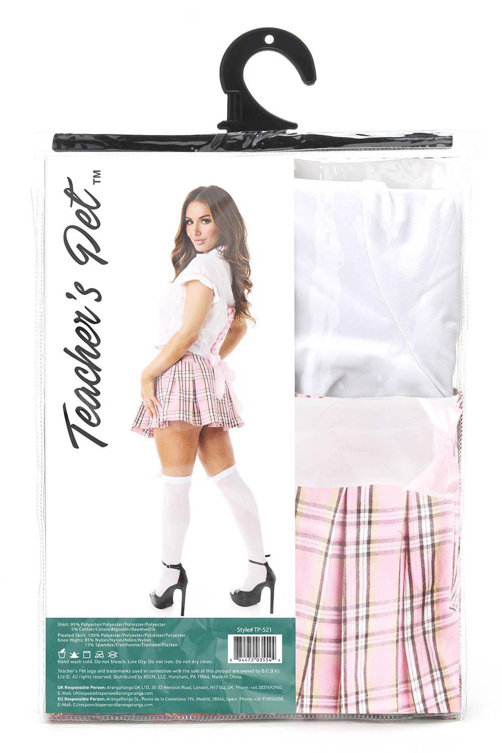 TEACHER PET 2  PCS PINK PRIVATE SCHOOLGIRL COSTUME