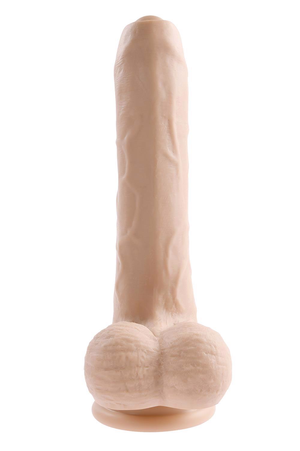 EVOLVED PEEK A BOO VIBRATING DILDO 8 INCH LIGHT