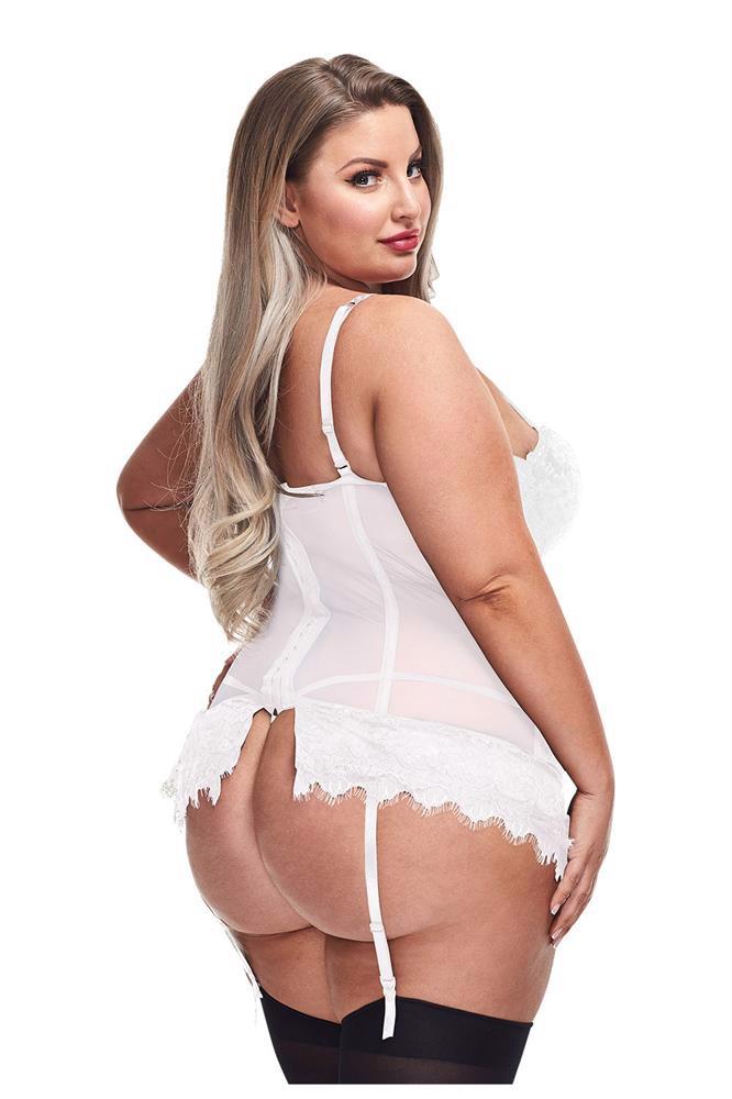 BUSTIER AND GSTRING WHITE, 3X/4X