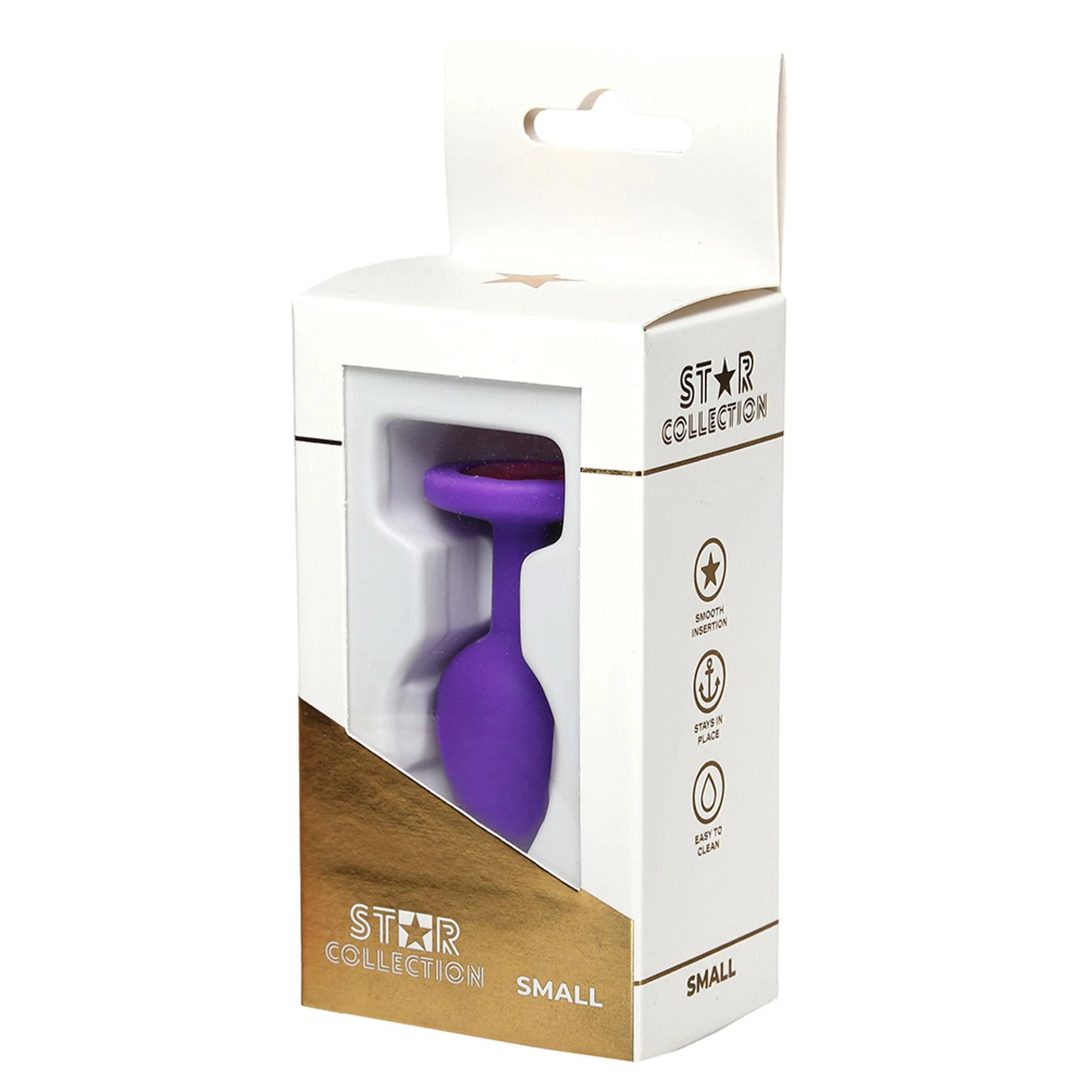 Star Collection - Plug anal en silicone violet S - Pierre rose