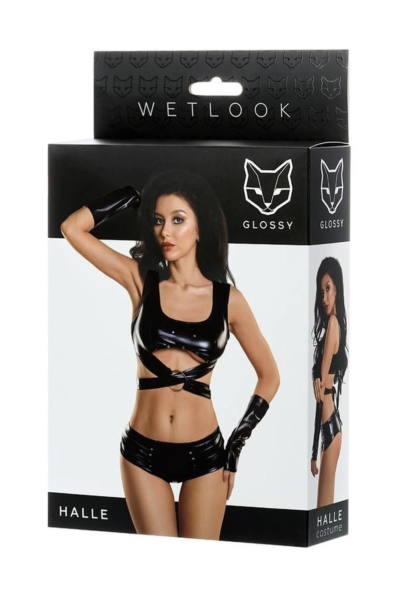 Ensemble de 3 culottes brillantes et sexy HALLE - noir XL