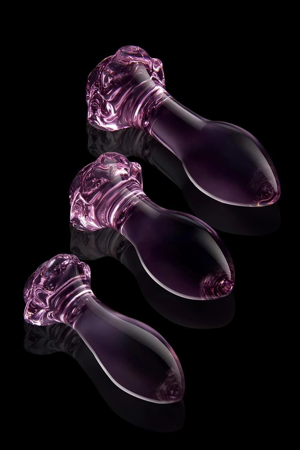 ENSEMBLE D'ENTRAÎNEMENT ANAL ROSEBUD EN VERRE GLAZÉ