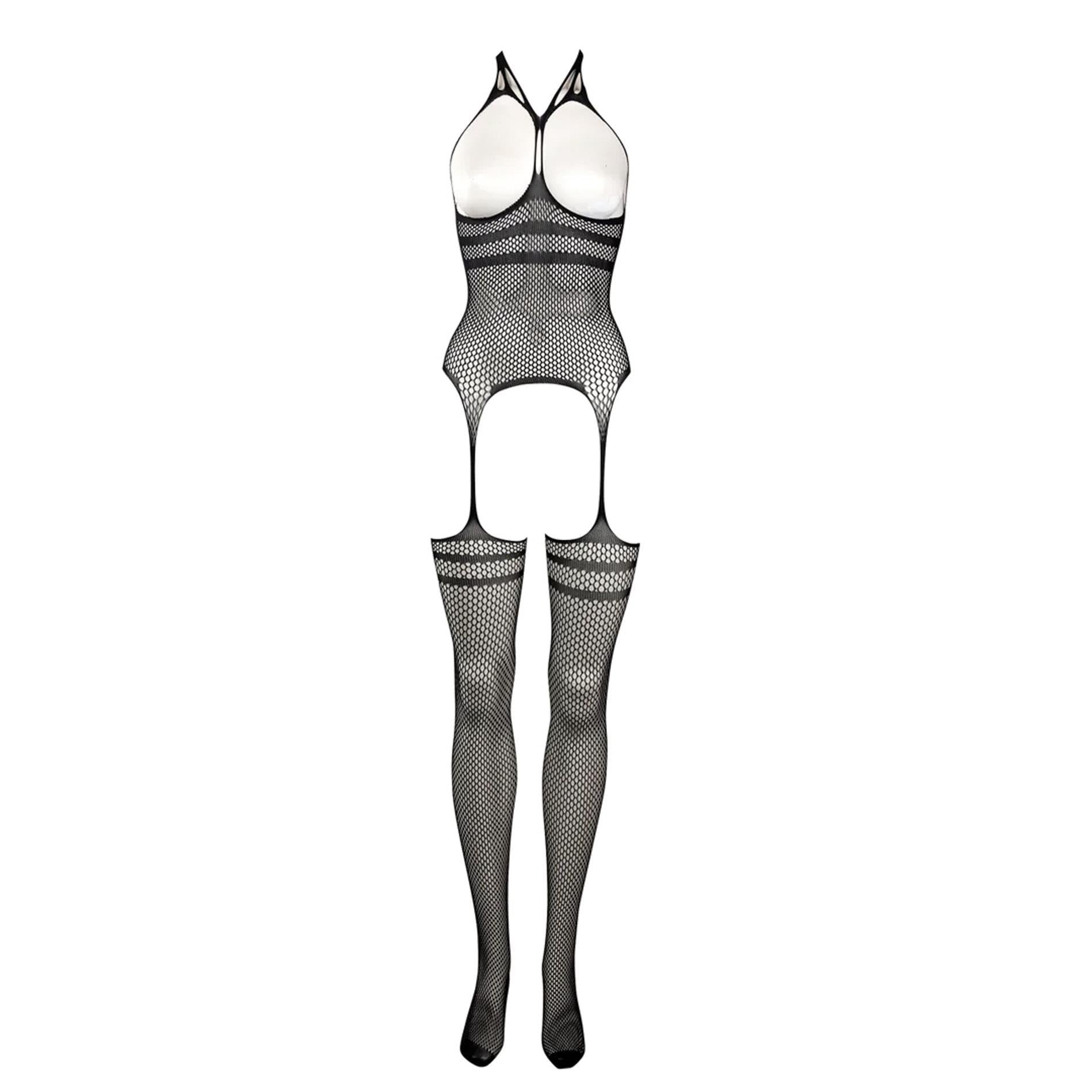 Bas résille bodystocking à bretelles - Taille unique