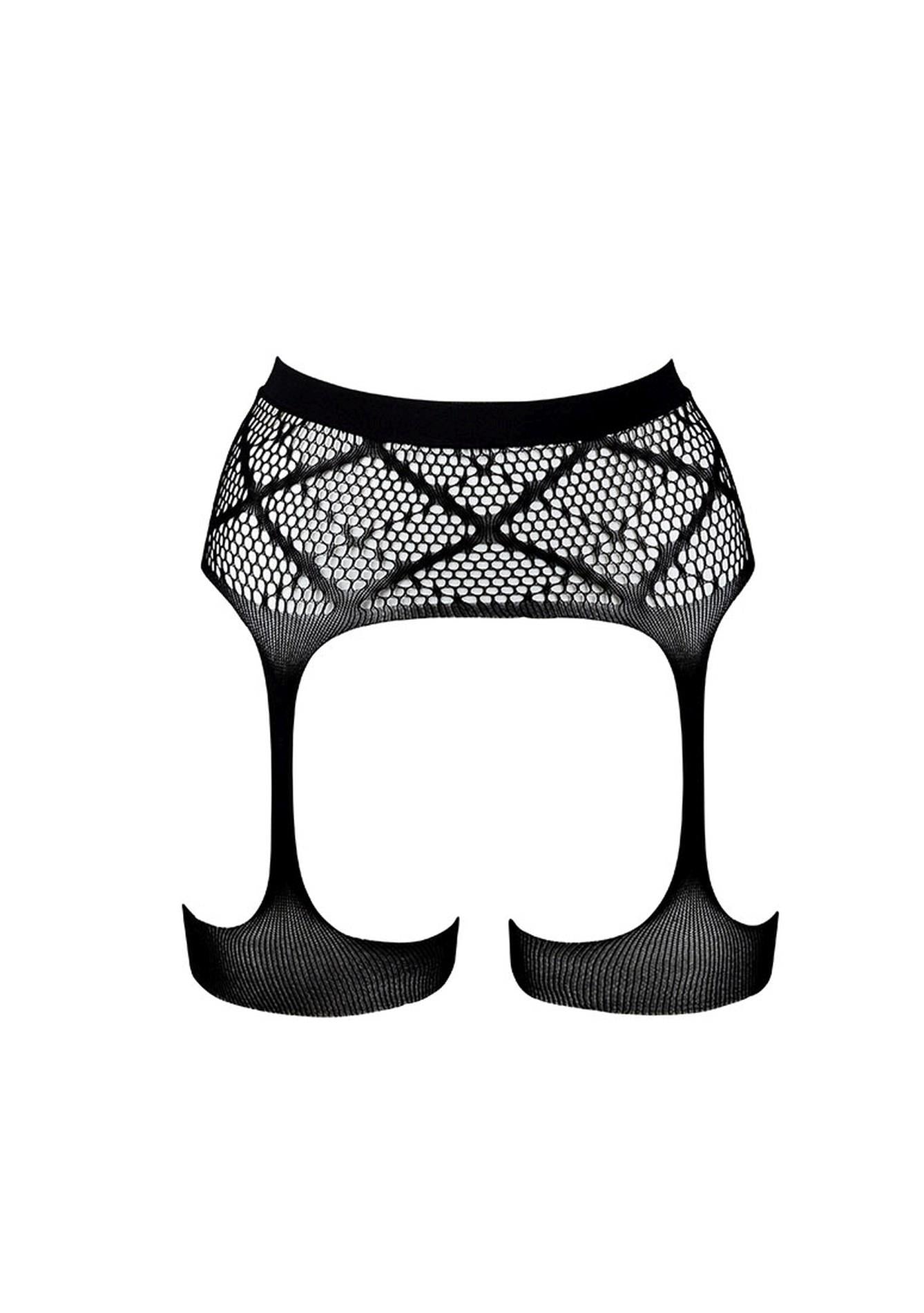 Porte-jarretelles rayé en résille - Taille unique