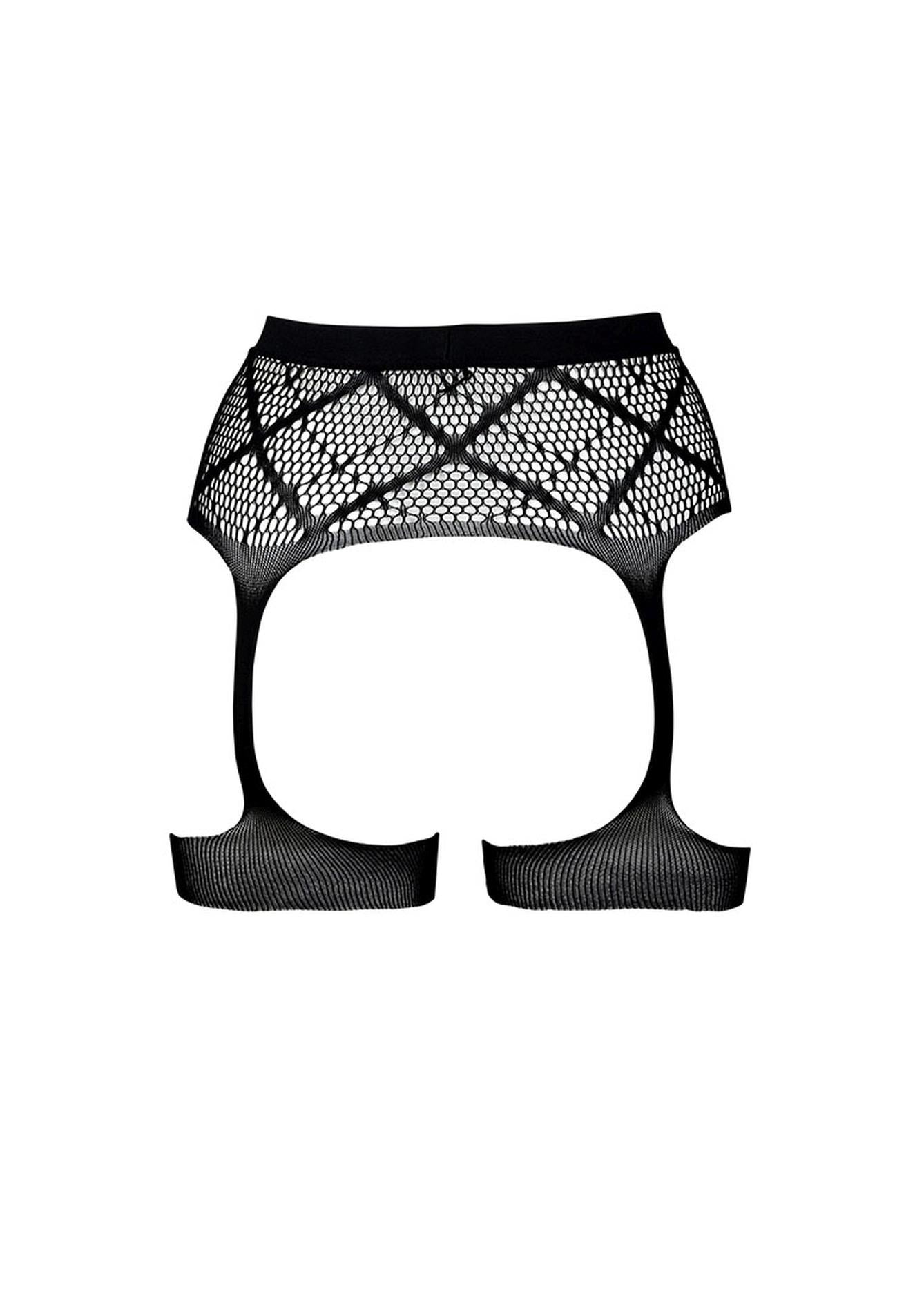 Porte-jarretelles rayé en résille - Taille unique