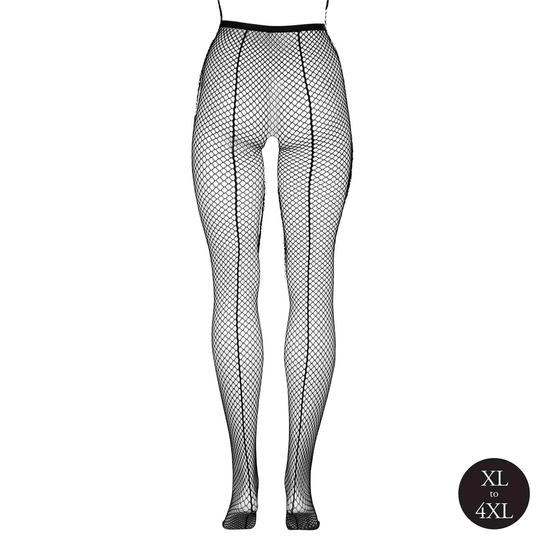 Panty with Small Fishnet Structure - Queen Size - Black