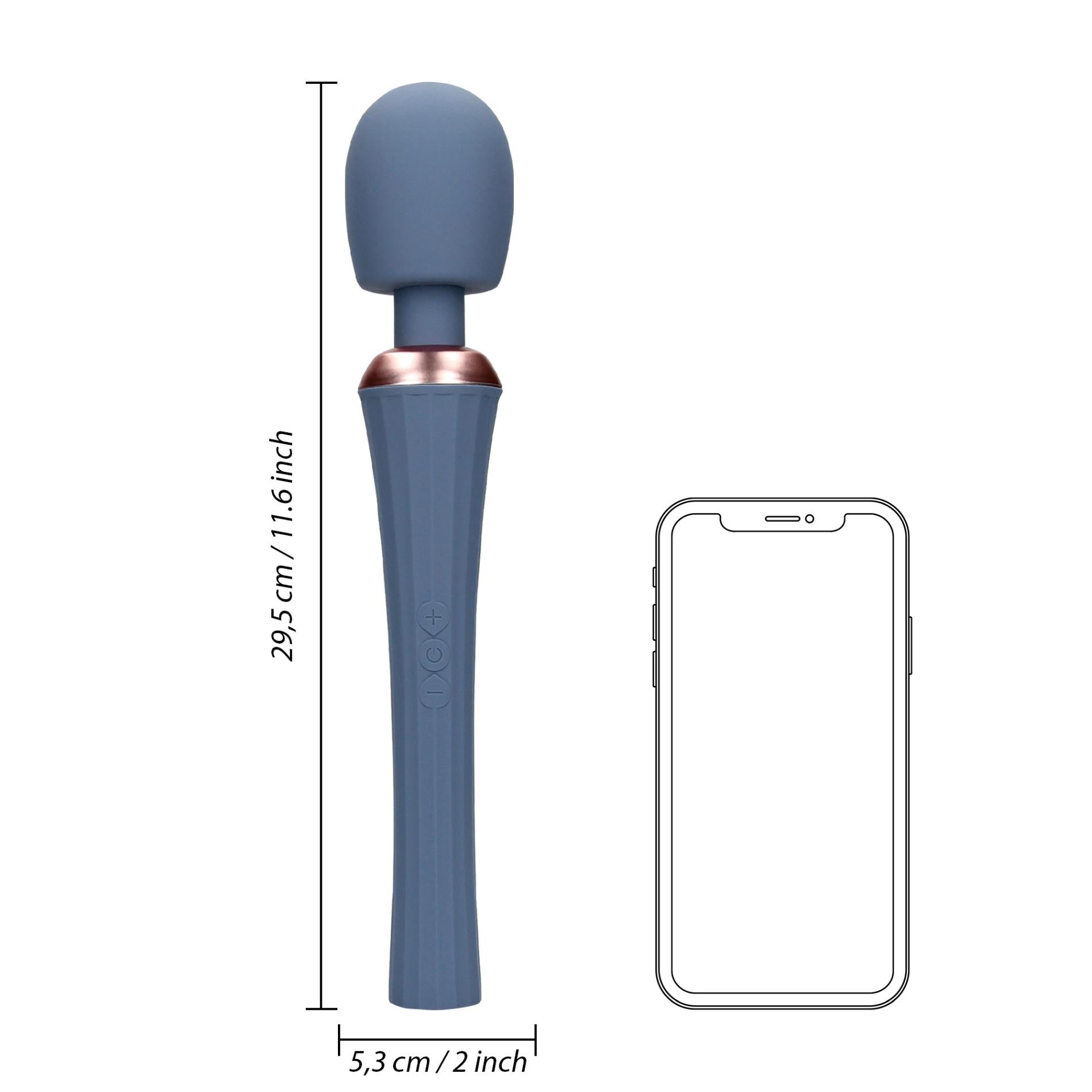 Powerful Wand Vibrator with Still Handle - Blue Nova