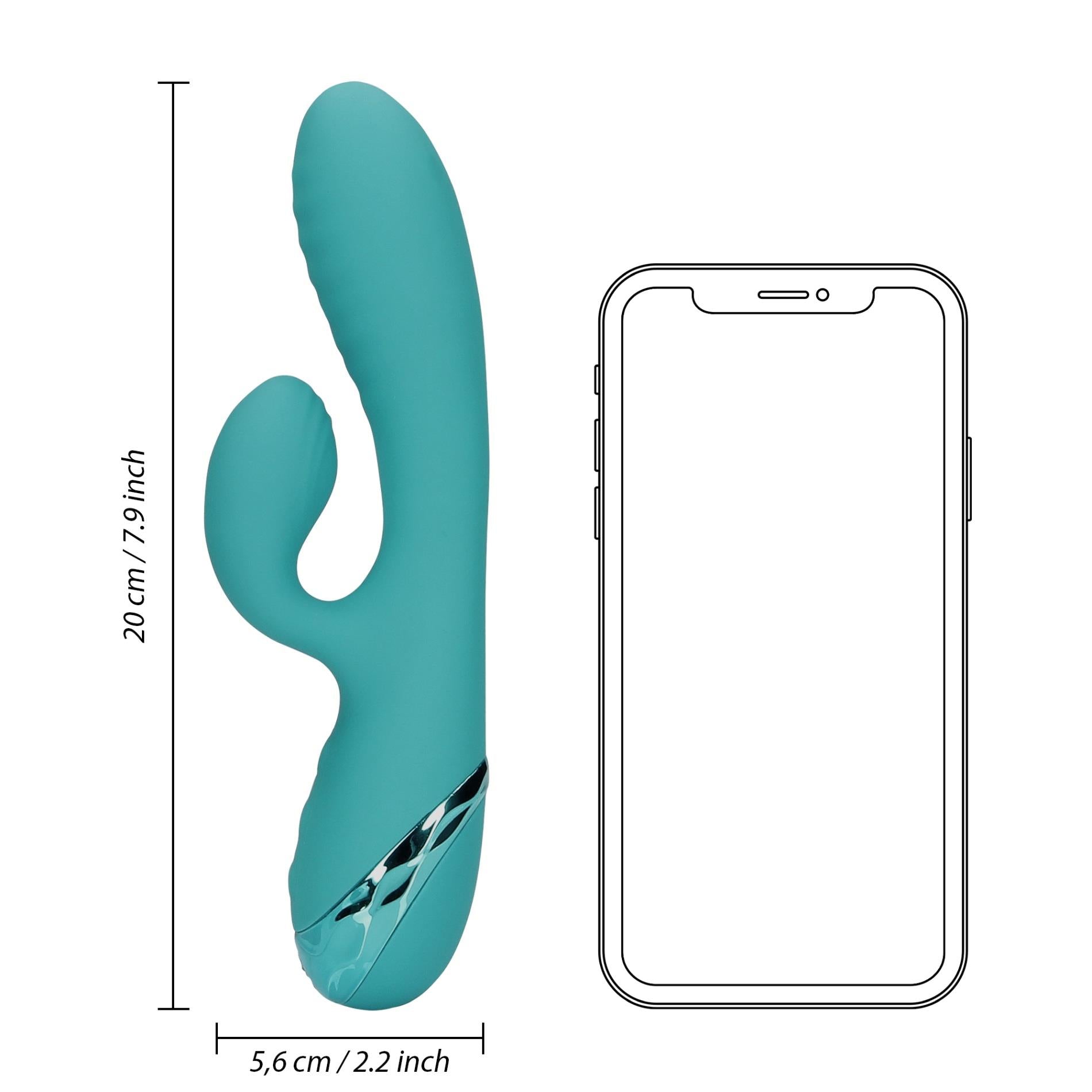 Inflatable Rabbit Vibrator - Peacock Blue