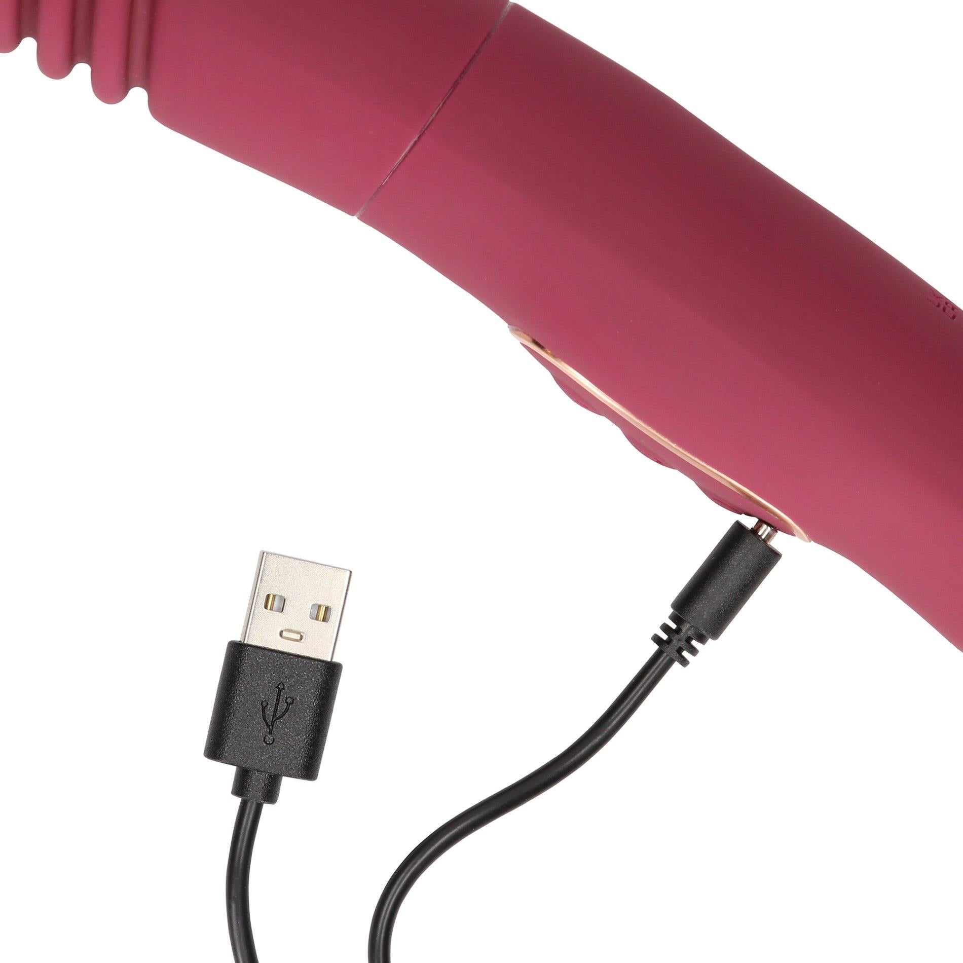 Double-Sided Thrusting Vibrator - Merlot Grape