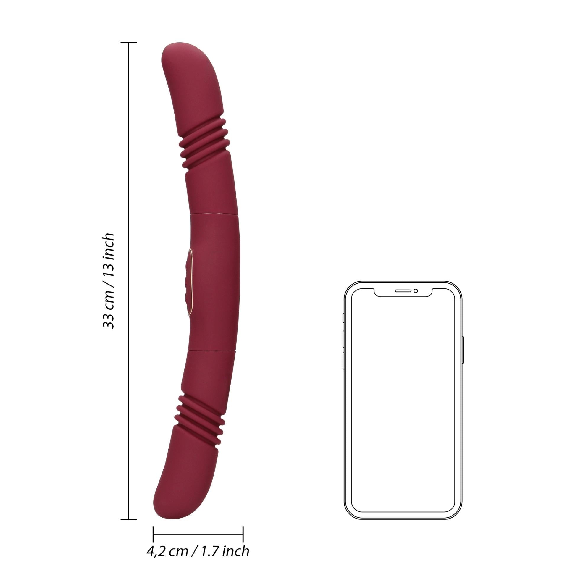 Double-Sided Thrusting Vibrator - Merlot Grape
