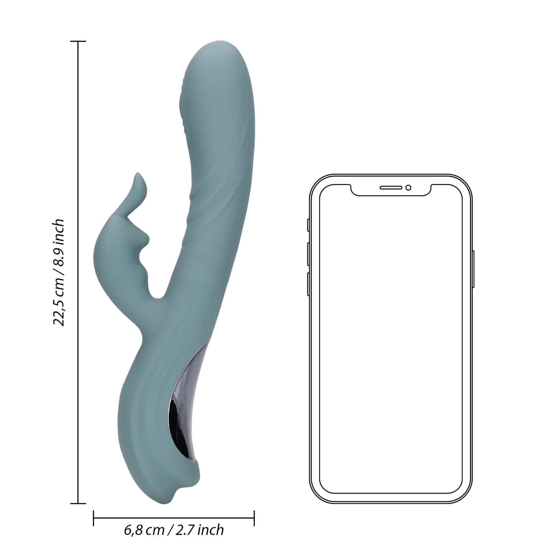 Fingering Motion Rabbit Vibrator - Weathervane Grey