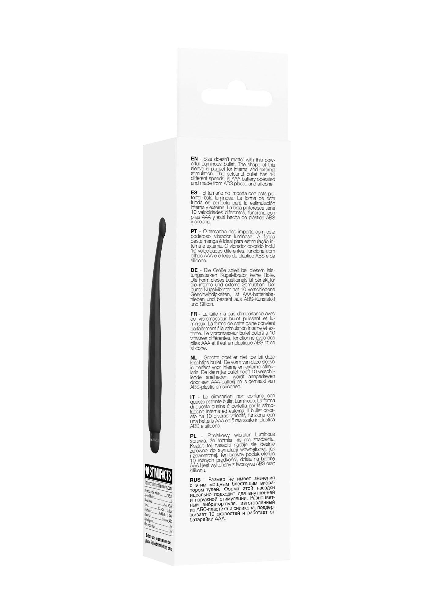 Lyra - ABS Bullet With Sleeve - 10-Speeds - Black
