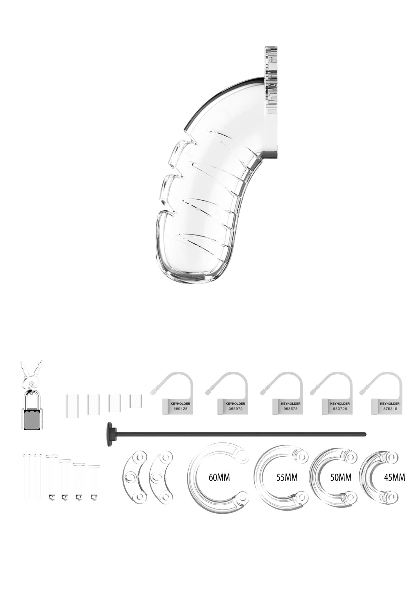 Model 16 Chastity Cock Cage with Urethral Sounding - 4.5 / 11,5 cm