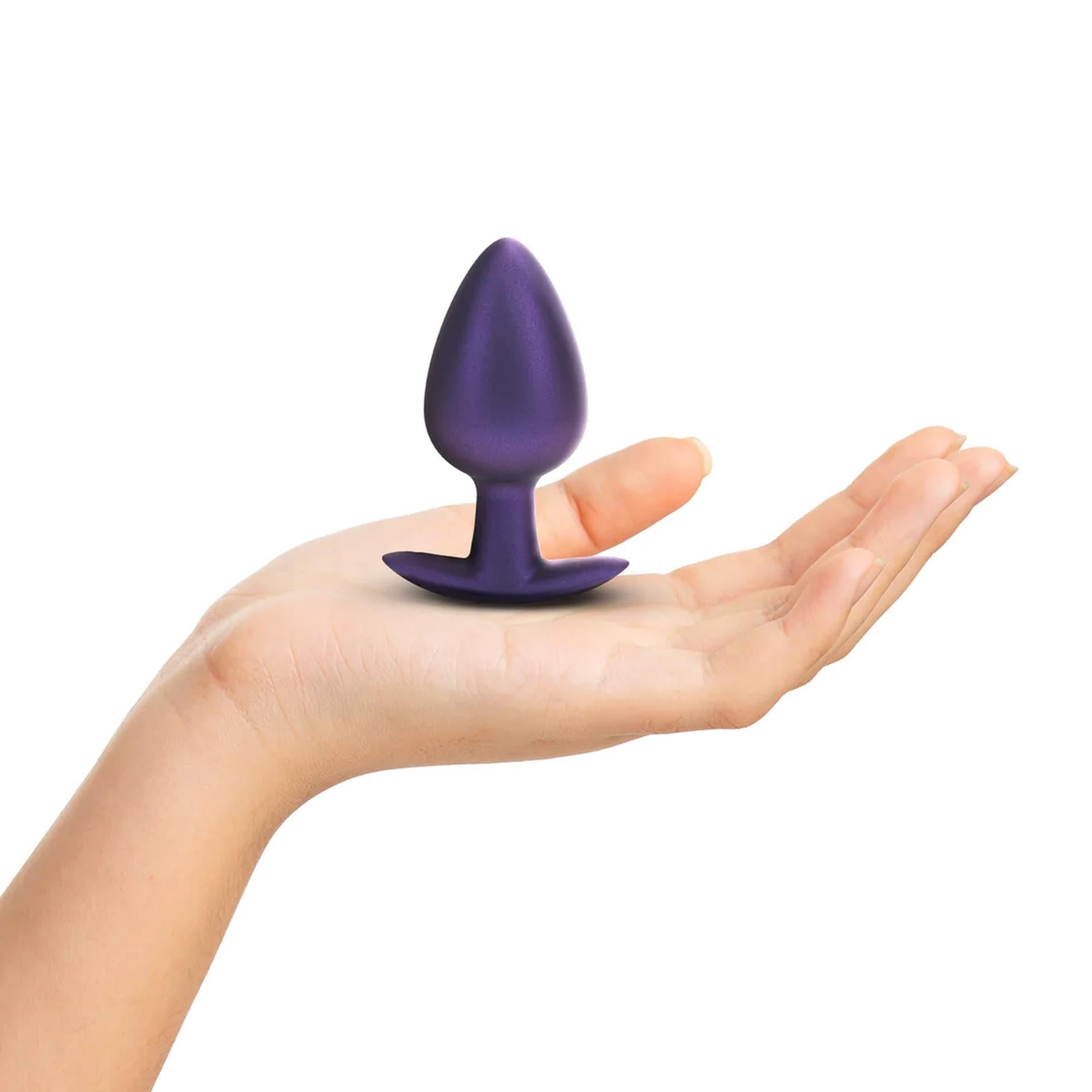 Smooth Silicone Anal Plug - Large - 3.5" / 8.9 cm - Metallic Purple