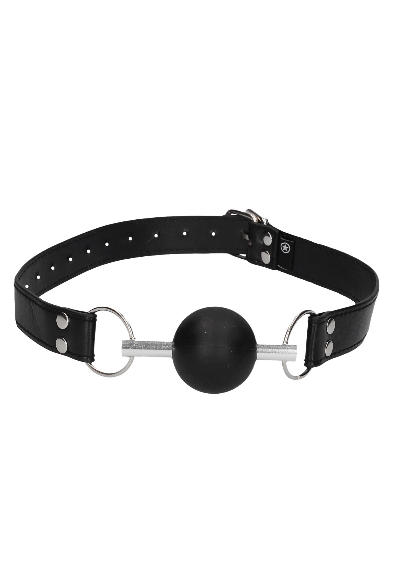 Bâillon Boule Pleine - Avec Lanières en Cuir Bonded